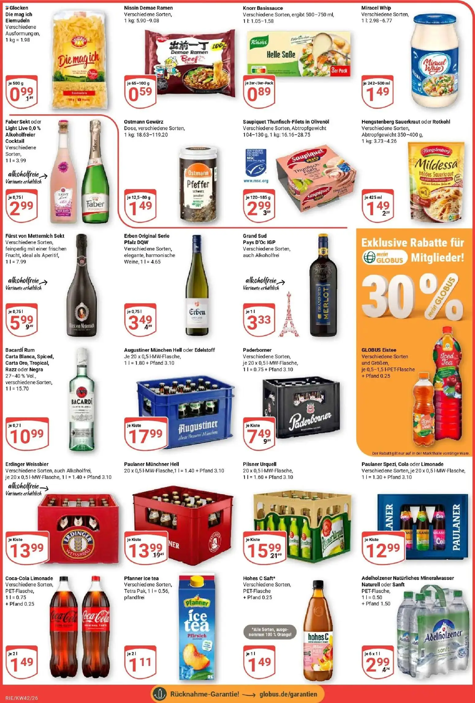 Globus Prospekt Bochum-Riemke (ab 12.10.2026) » Angebote online | Seite: 4 | Produkte: Cola, Merlot, Knorr, Miracel whip