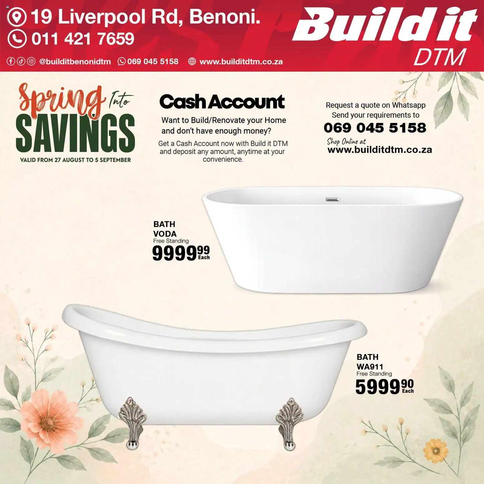 New Build It catalogue – valid from 27/08/2026 | Page: 10 | Products: Bath