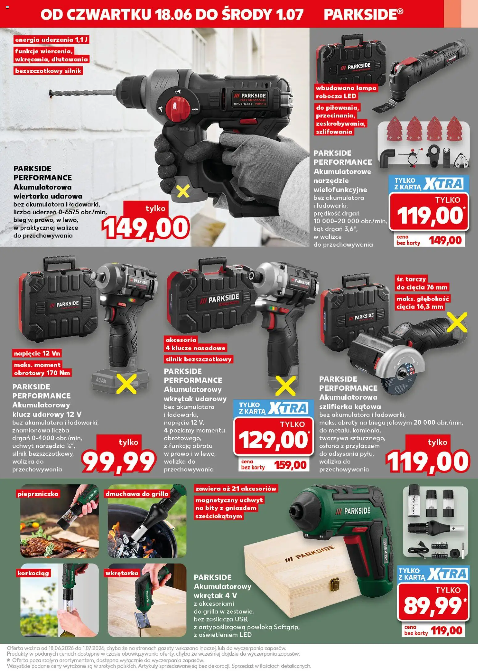 Kaufland Polsko leták - Złap okazje od 18.06.2026 | Strana: 7 | Produkty: Parkside, Karty, Lampa, LED