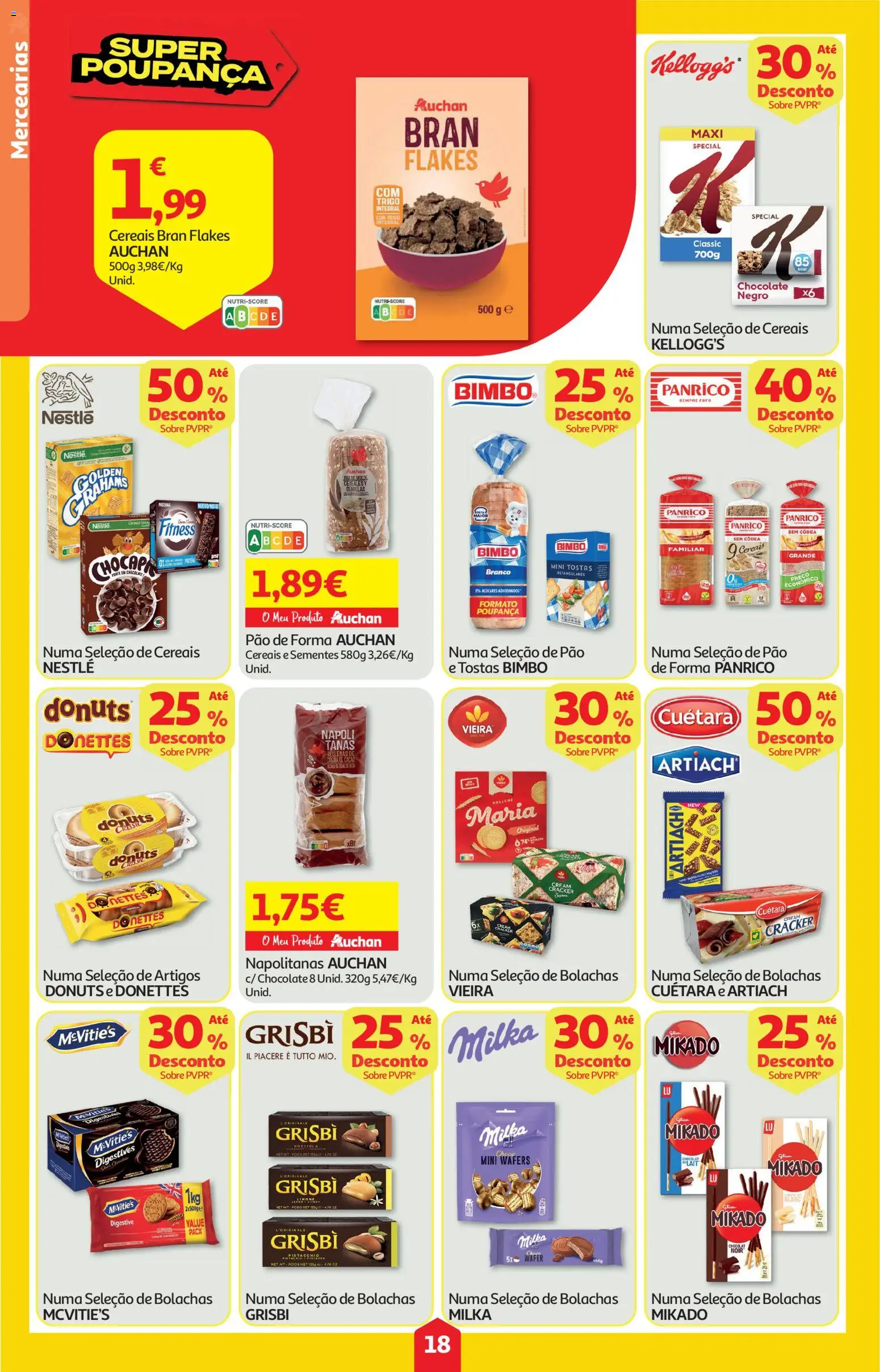 Auchan folheto │ válido de 04.06.2026 | Página: 18 | Produtos: Pão de forma, Nestlé, Chocolate, Cereais