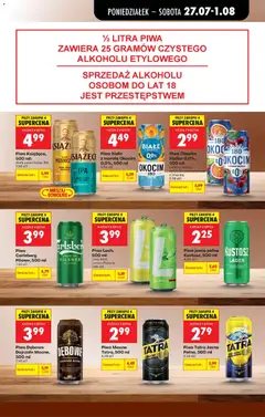 Pogląd oferty "Piwo Książęce, 500 ml:, złote pszeniczne, IPA" - ważna od 27.07.2026 | Strona: 75 | Produkty: Limonka, Pomelo, Piwo Carlsberg, Piwo