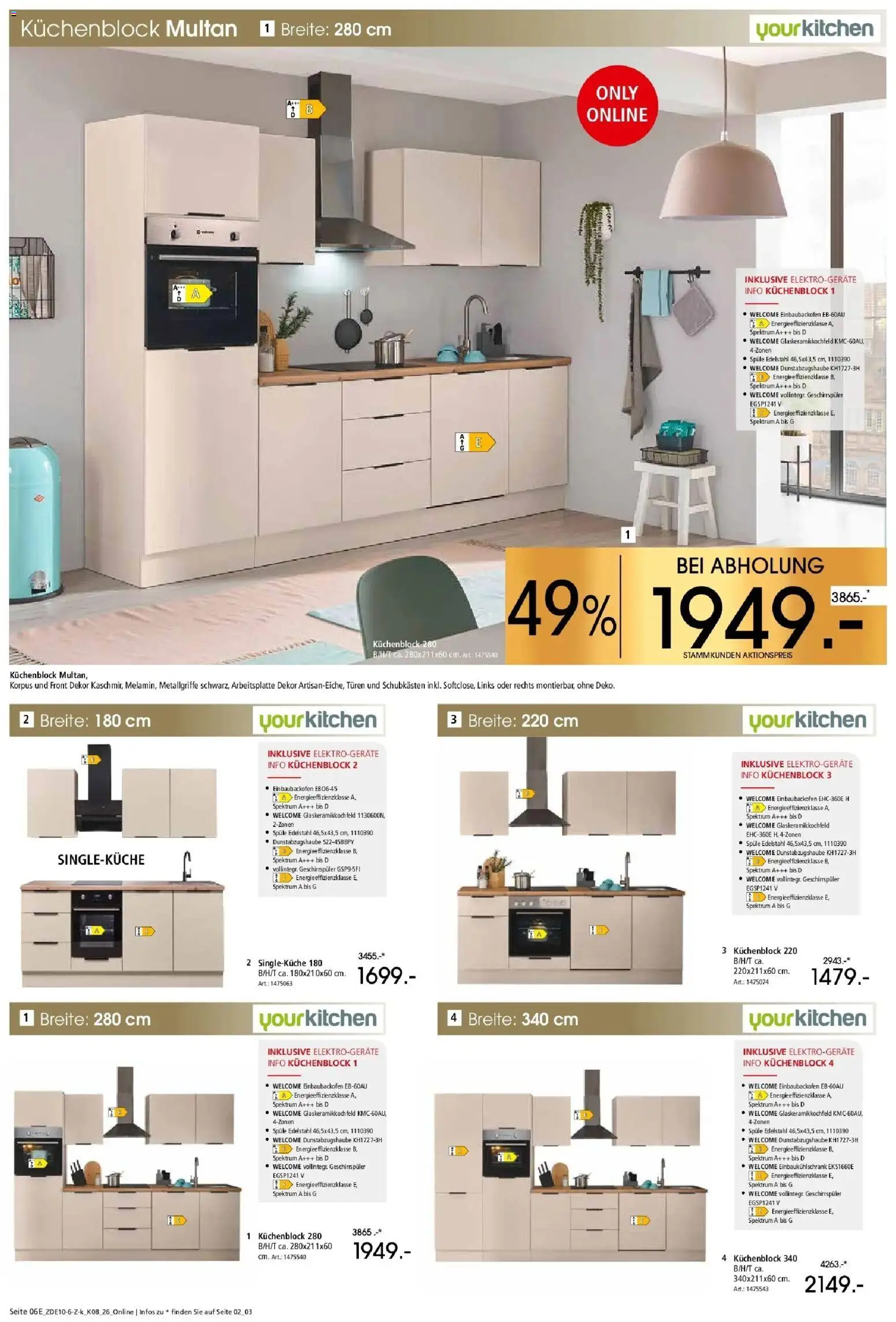 Zurbrüggen - Zurbrüggen: Küchen Vorteilswochen (ab 24.10.2026) zum Blättern | Seite: 16 | Produkte: Geschirrspüler, Küchenblock