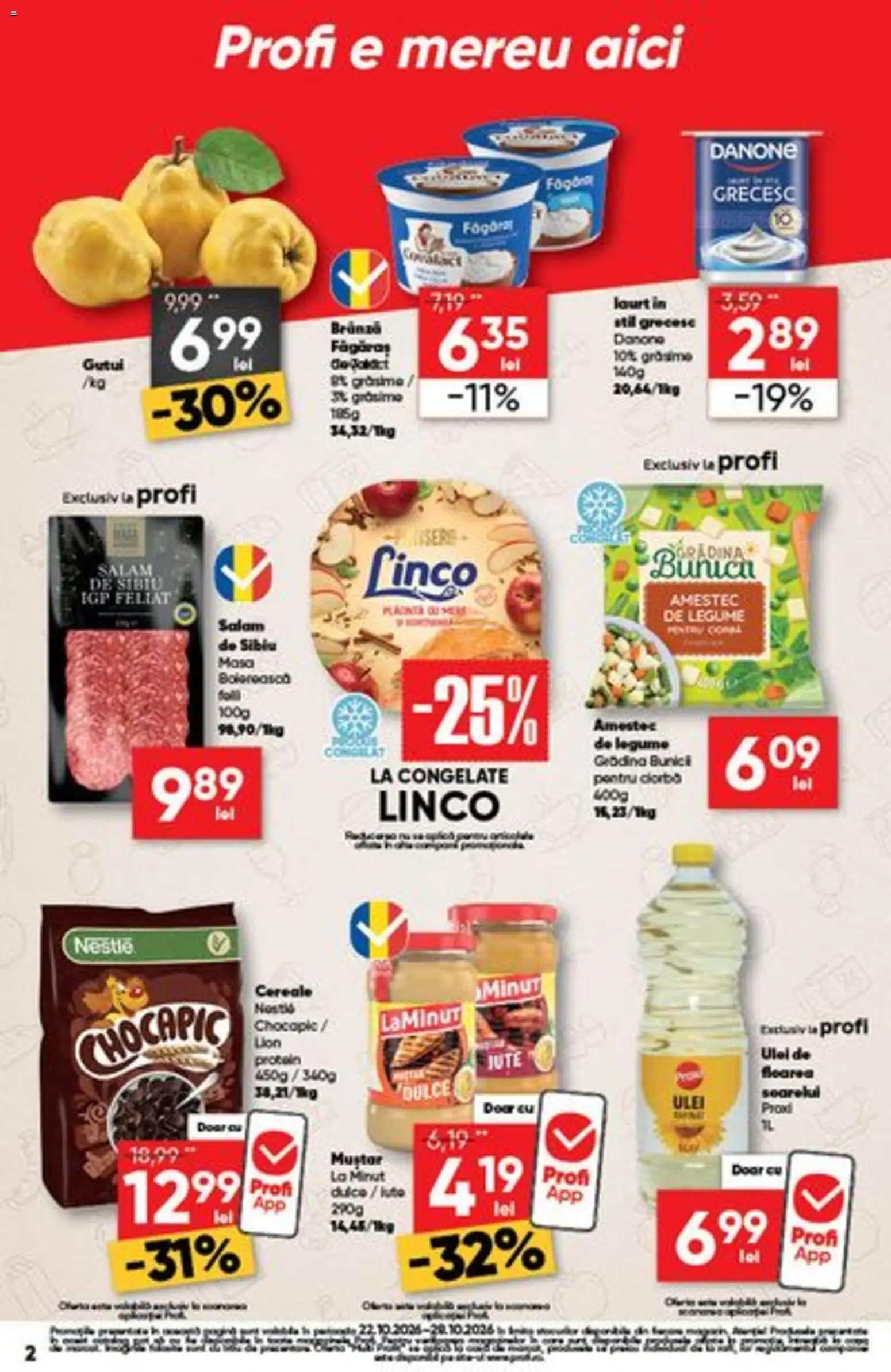 Noul catalog Profi – valabil de la 22.10.2026 | Pagină: 2 | Produse: Gradina, Ulei de floarea soarelui, Ulei, Danone