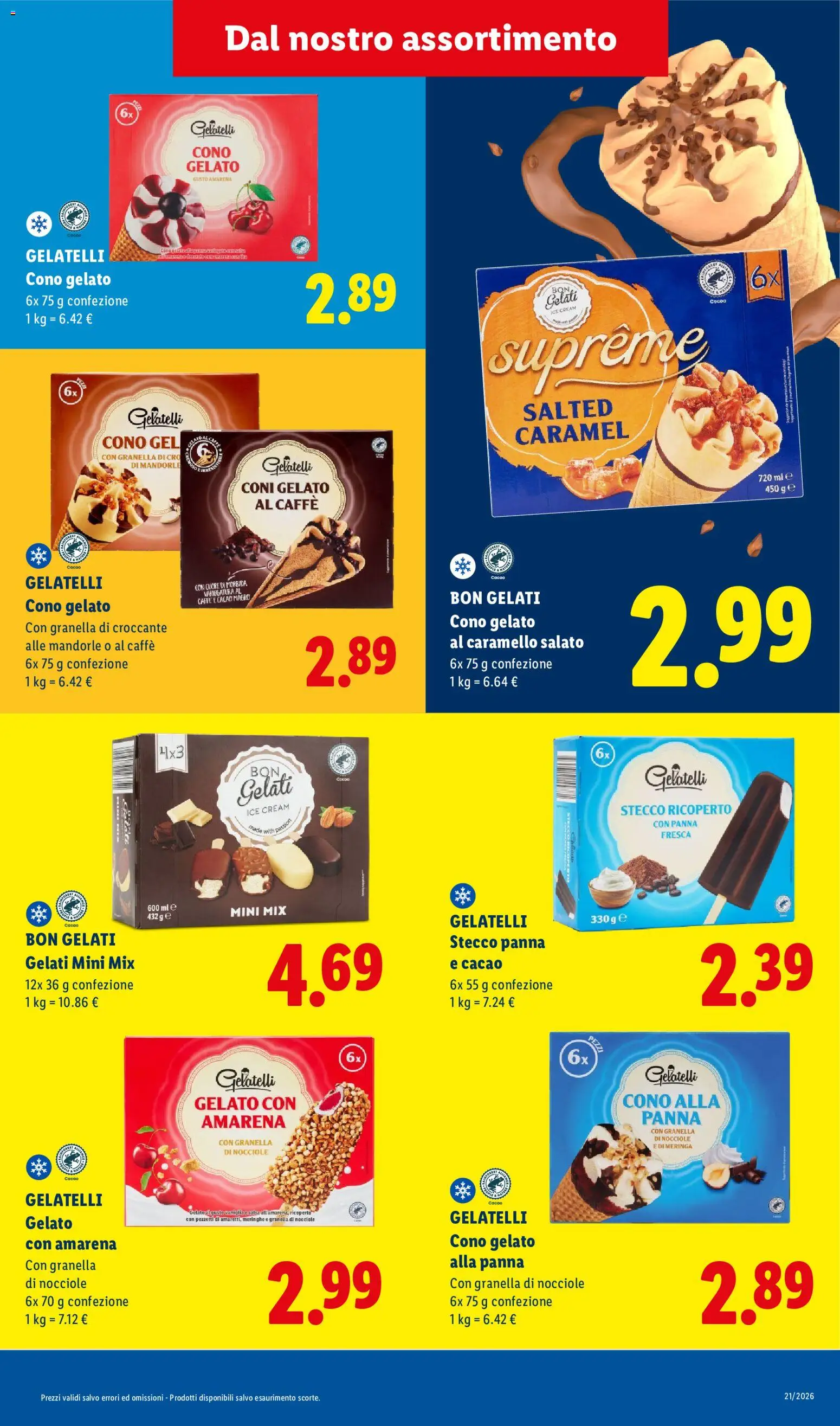 Volantino Lidl del 03/08/2026 | Pagina: 3 | Prodotti: Caffè, Gelato, Cacao, Amarena