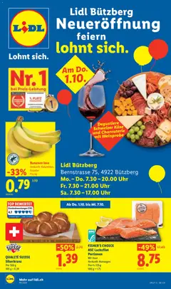 Lidl aktionen Bützberg Neueröffnung ab 01.10.2026 gültig