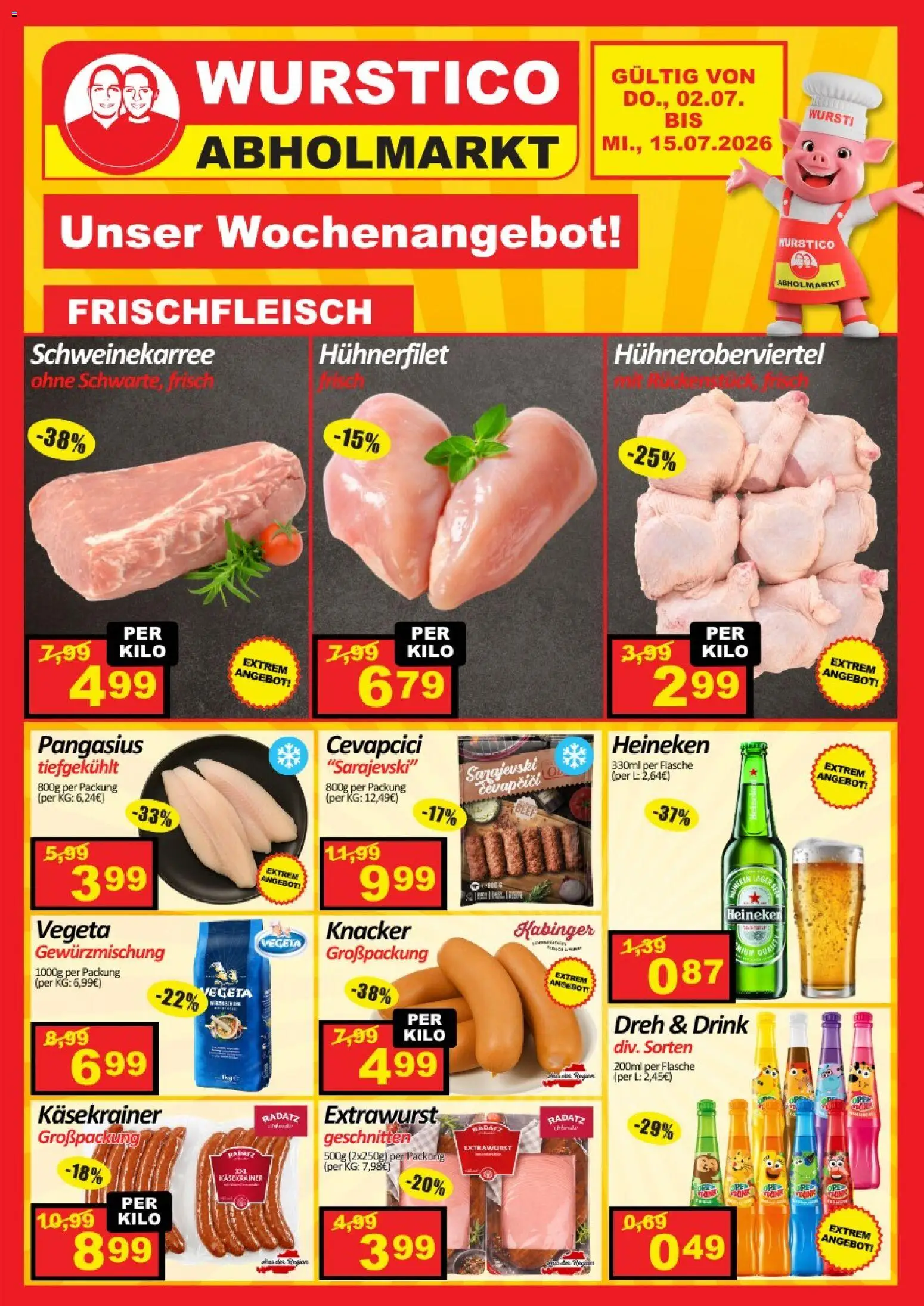 Wurstico Abholmarkt Flugblatt gültig ab 02.07.2026 | Seite: 1
