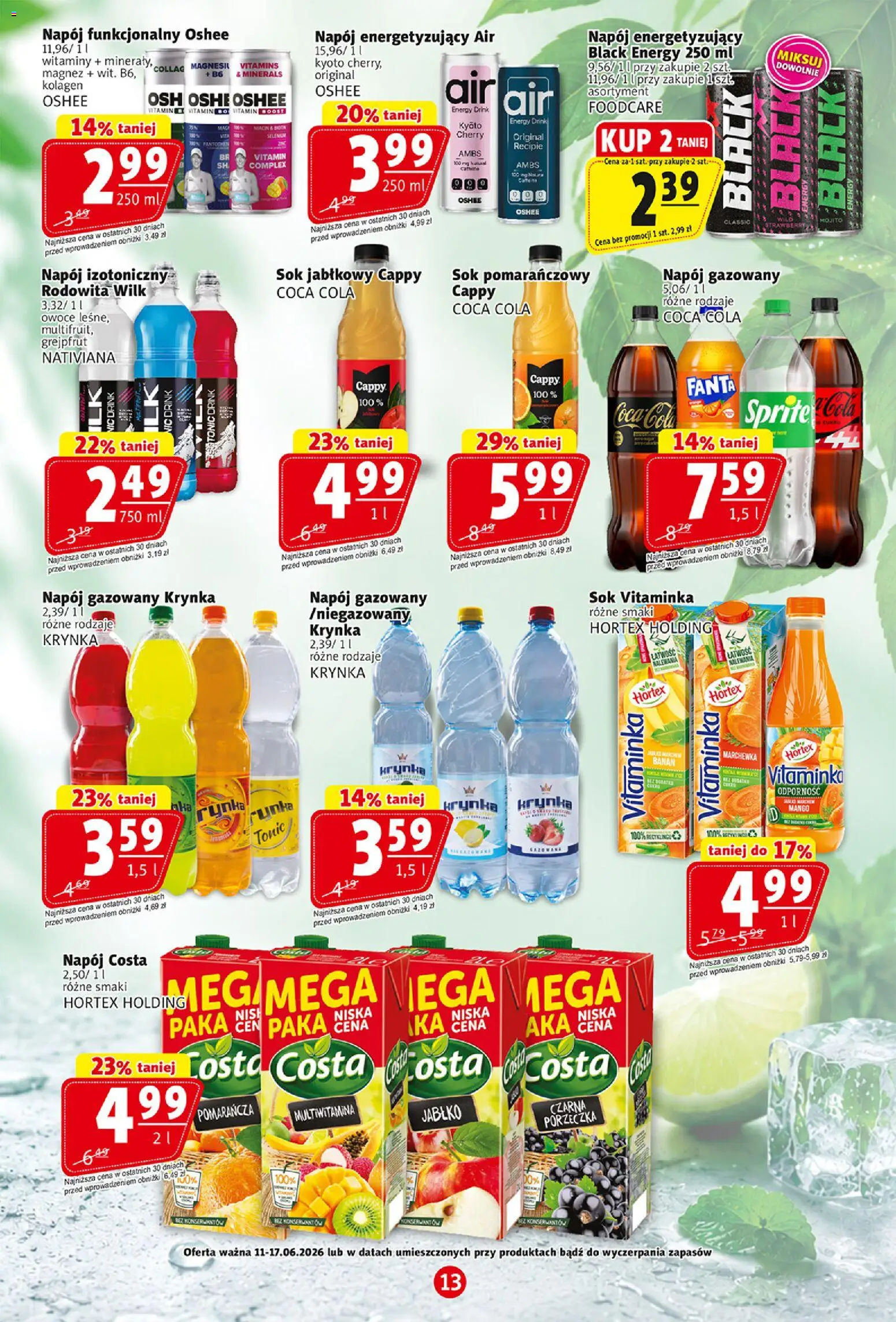 Prim Market gazetka od 11.06.2026 | Strona: 13 | Produkty: Sprite, Coca cola, Grejpfrut, Owoce