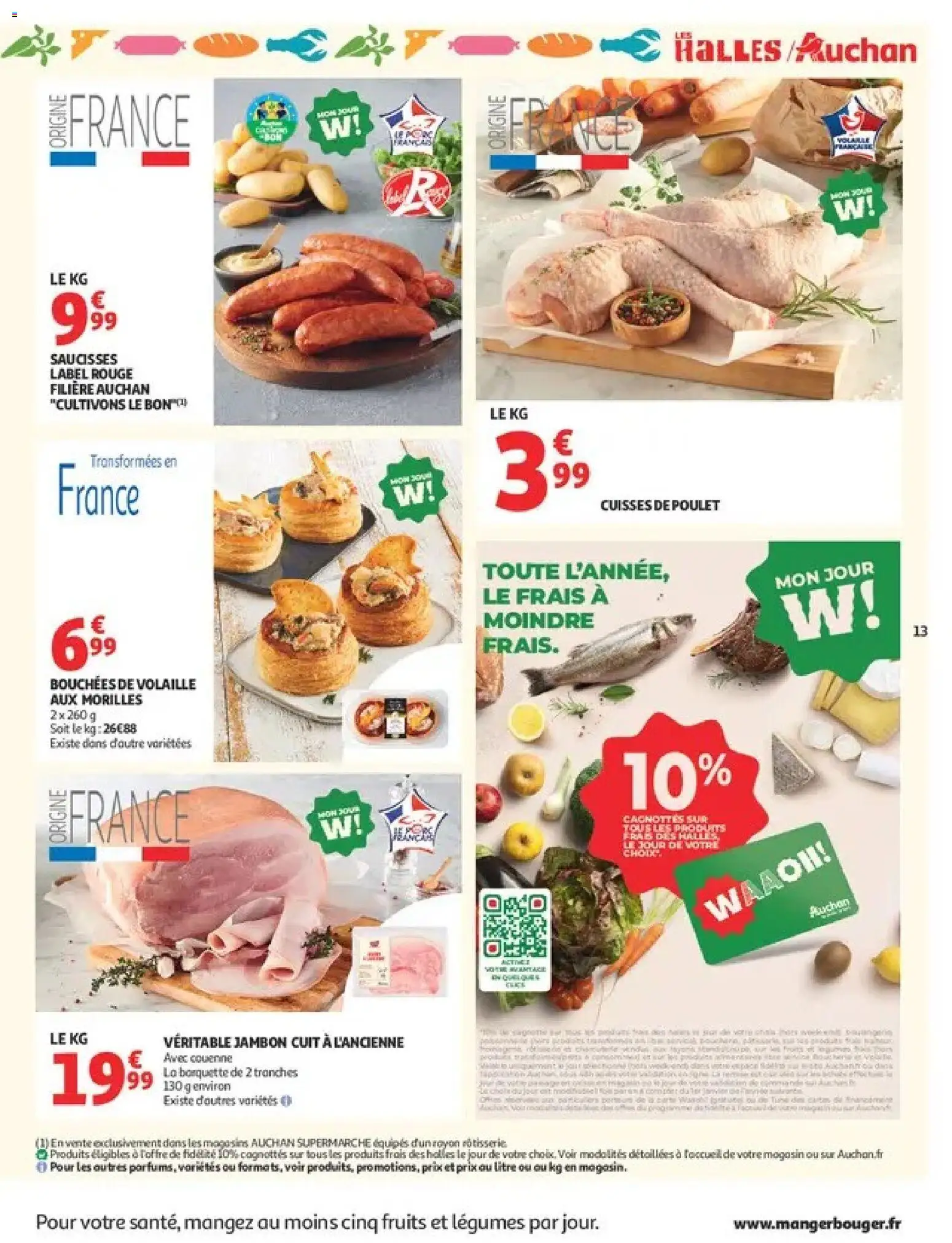 {H1} | Page: 13 | Produits: Poulet, Fruits, Saucisses, Jambon