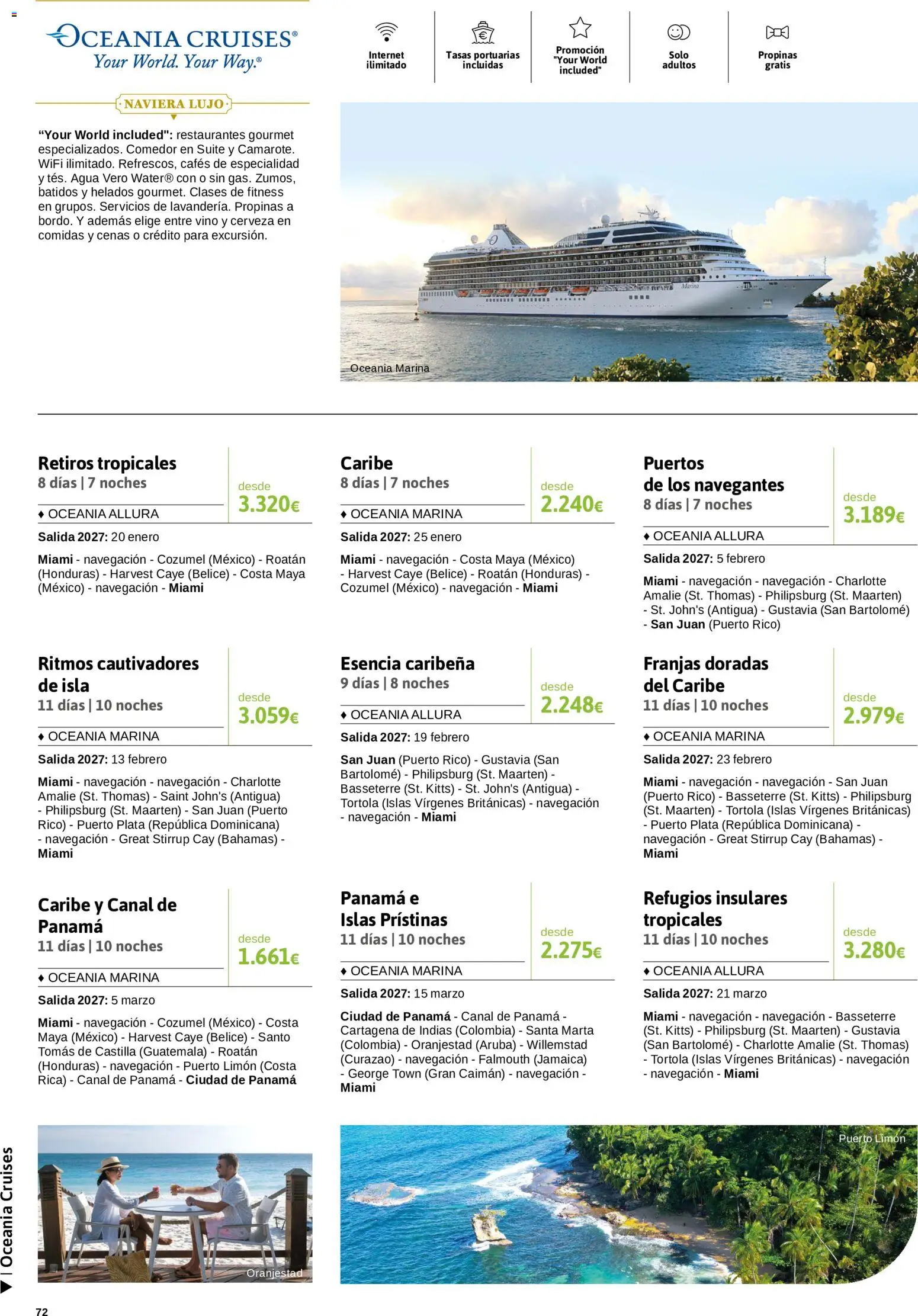 Viajes El Corte Inglés Crucero fantástico │ válido desde el 14/09/2026 | Página: 72 | Productos: Vino, Cerveza, Limón, Navegación