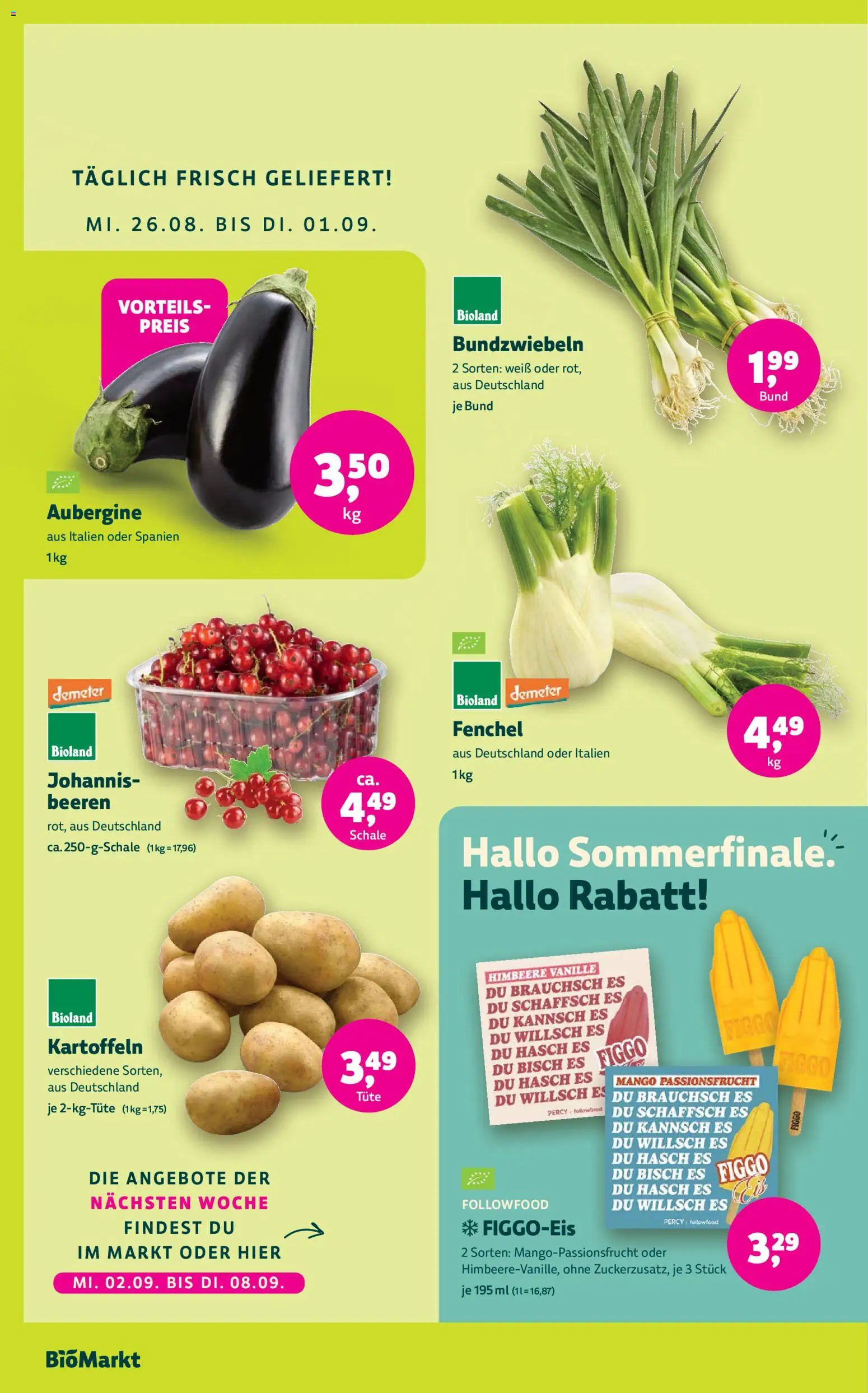 BioMarkt Prospekt – gültig ab 26.08.2026 | Seite: 6 | Produkte: Kartoffeln, Mango, Aubergine, Himbeere