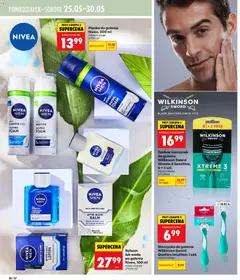 Pogląd oferty "Maszynka do golenia Wilkinson Sword Quattro Intuition, 1 szt., różne rodzaje" - ważna od 21.05.2026 | Strona: 36 | Produkty: Maszynka do golenia, Pianka do golenia, Lotion, Woda