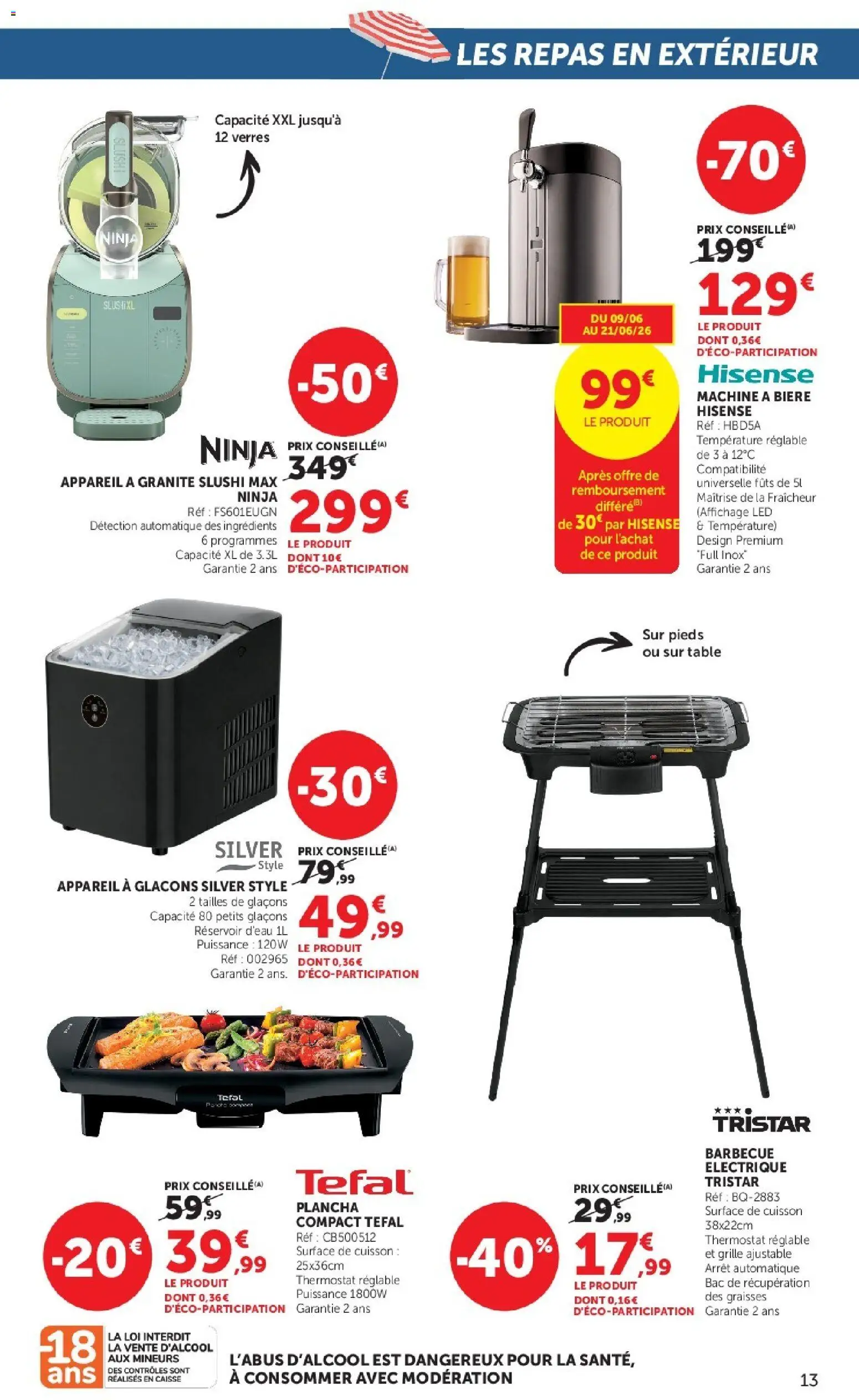 {H1} | Page: 13 | Produits: Barbecue, Réservoir d'eau, Tefal, Bière