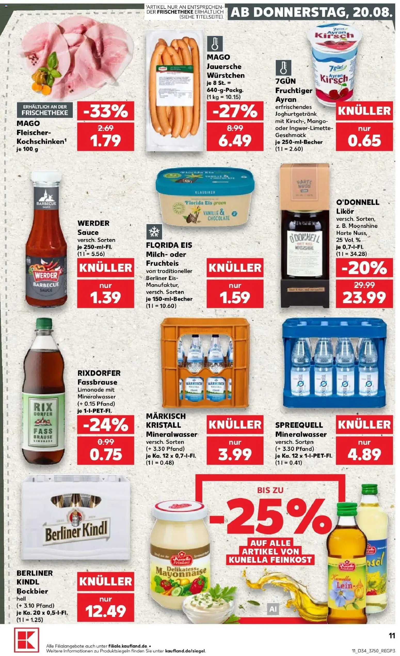 Prospekt Kaufland ab 20.08.2026 » Angebote Online zum Blättern | Seite: 11 | Produkte: Likör, Vanille, Mayonnaise, Eis