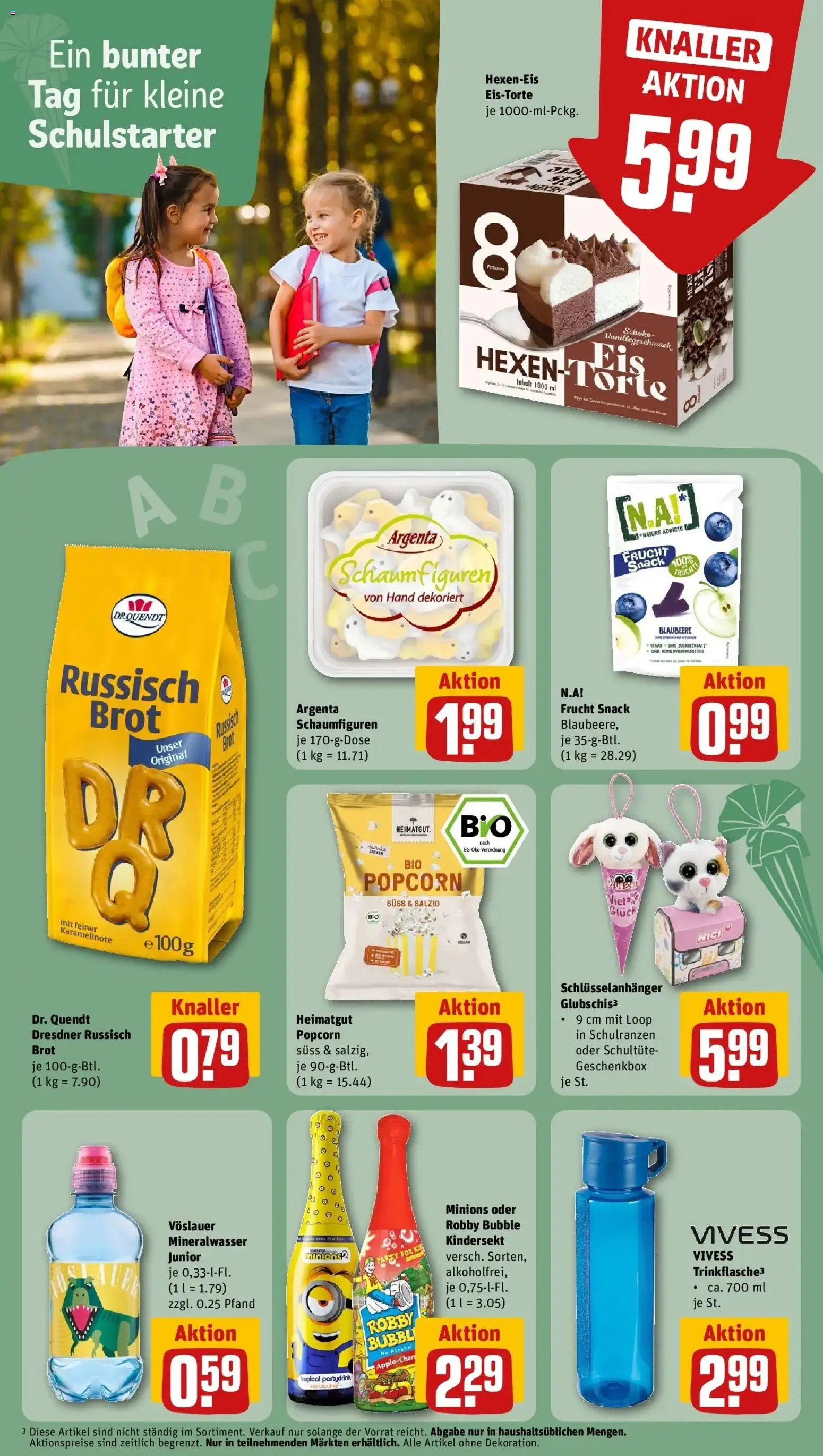 REWE Prospekt ab 17.08.2026 zum Blättern » Angebote | Seite: 21 | Produkte: Eistorte, Mineralwasser, Brot, Popcorn