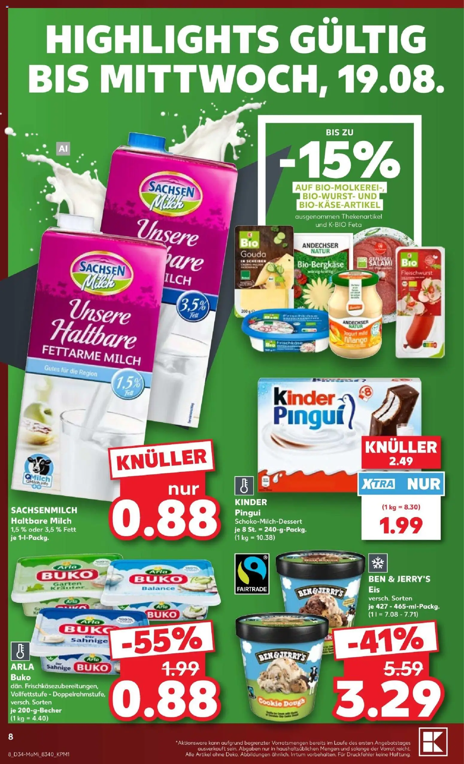 Kaufland Prospekt Rostock – gültig ab 17.08.2026 | Seite: 8 | Produkte: Gouda, Mango, Arla buko, Salami