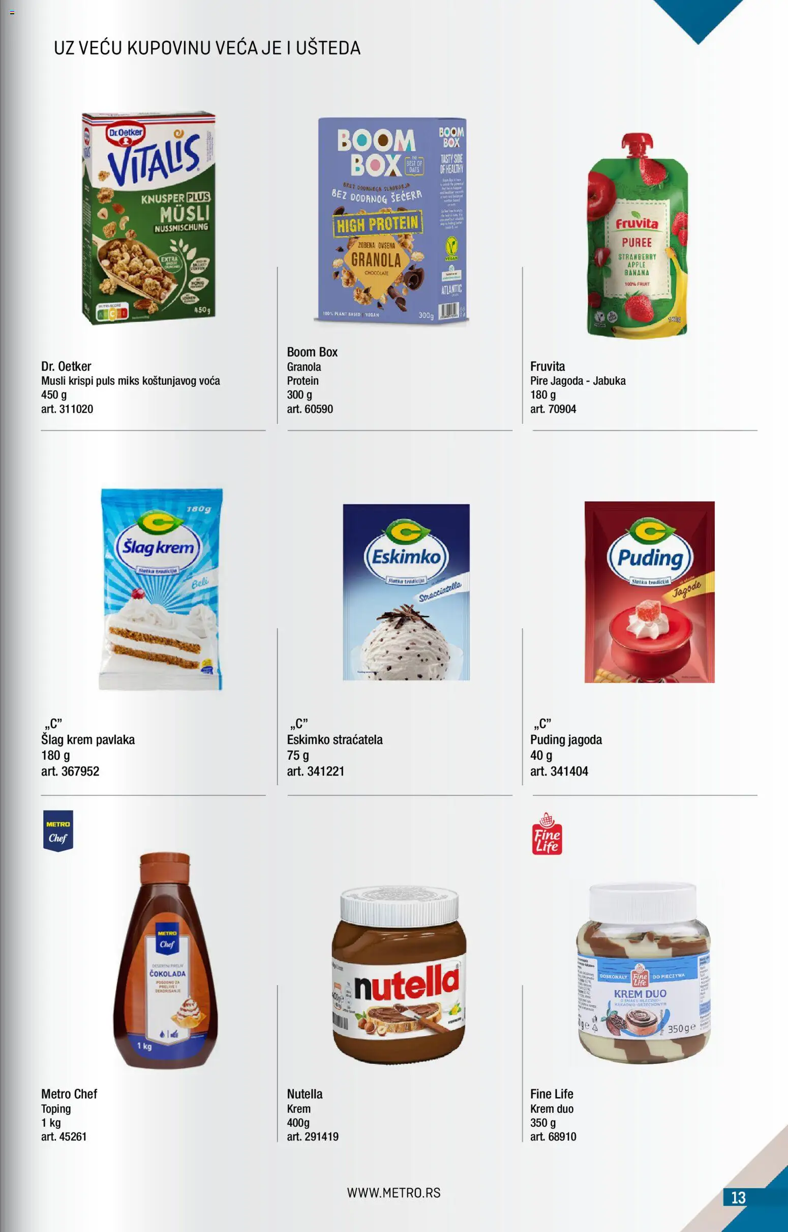 Metro katalog - važi od 01.07.2026 | Strana: 13 | Proizvode: Banana, Protein, Fruvita, Pavlaka