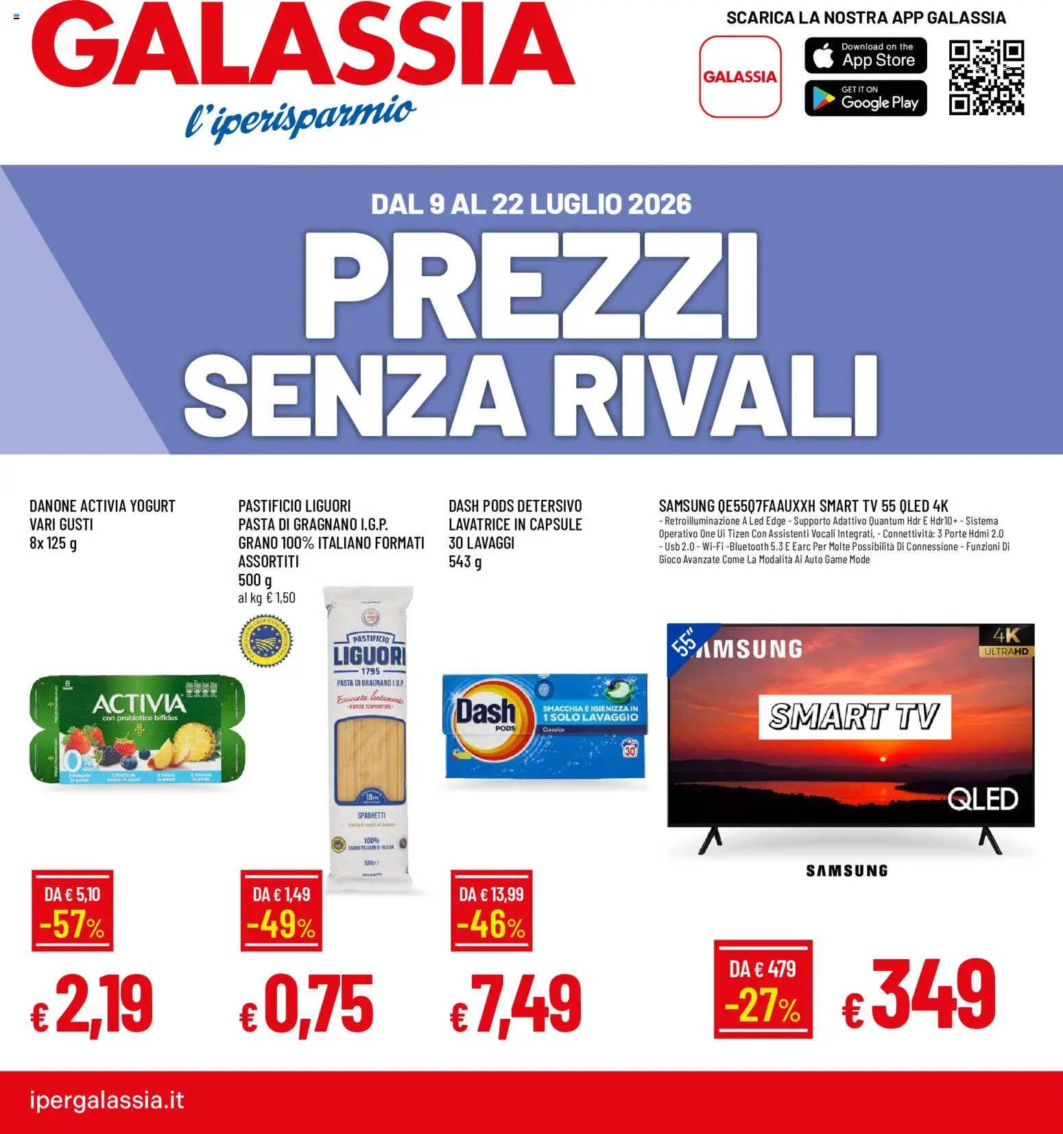 Volantino Galassia del 09/07/2026 | Pagina: 1 | Prodotti: smart TV, The, TV, Gioco