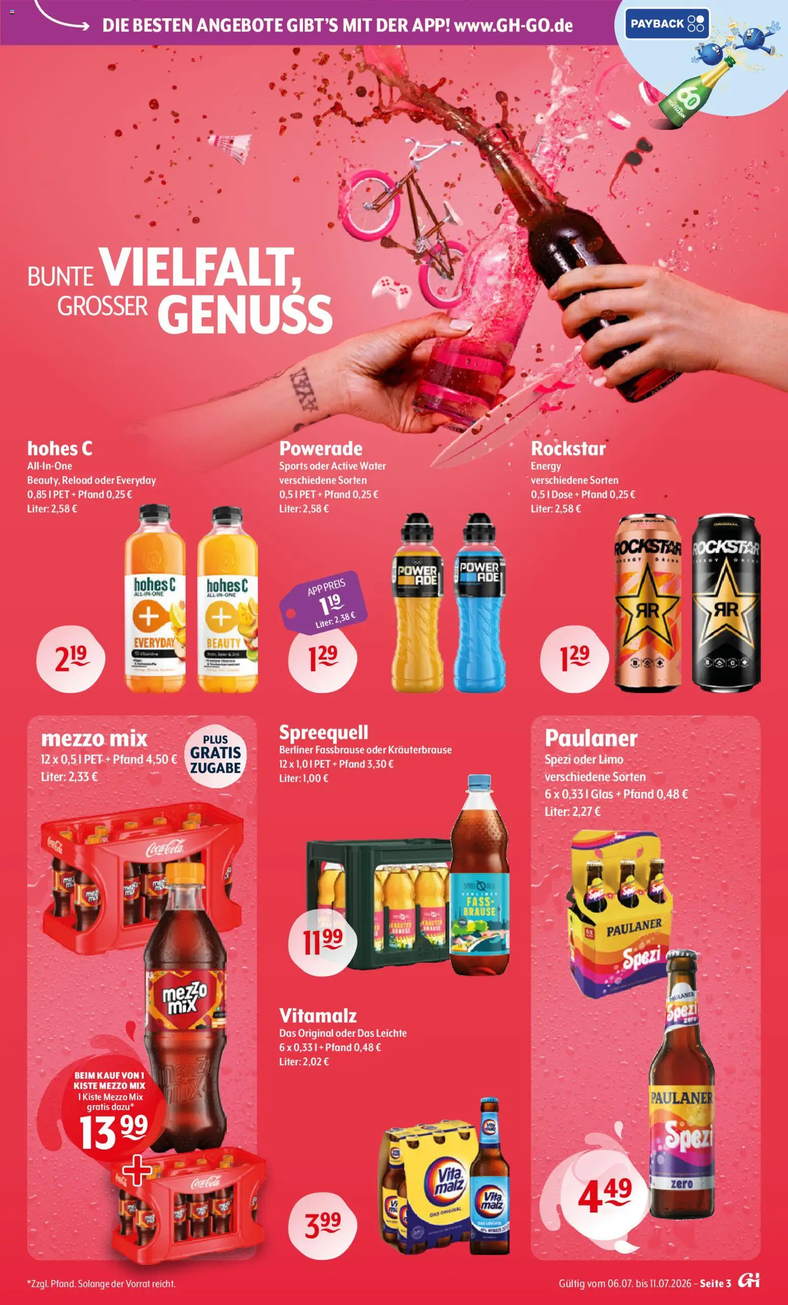 Getränke Hoffmann - Brandenburg – gültig ab 06.07.2026 | Seite: 3 | Produkte: Mezzo mix, Coca cola, Paulaner spezi, Rockstar