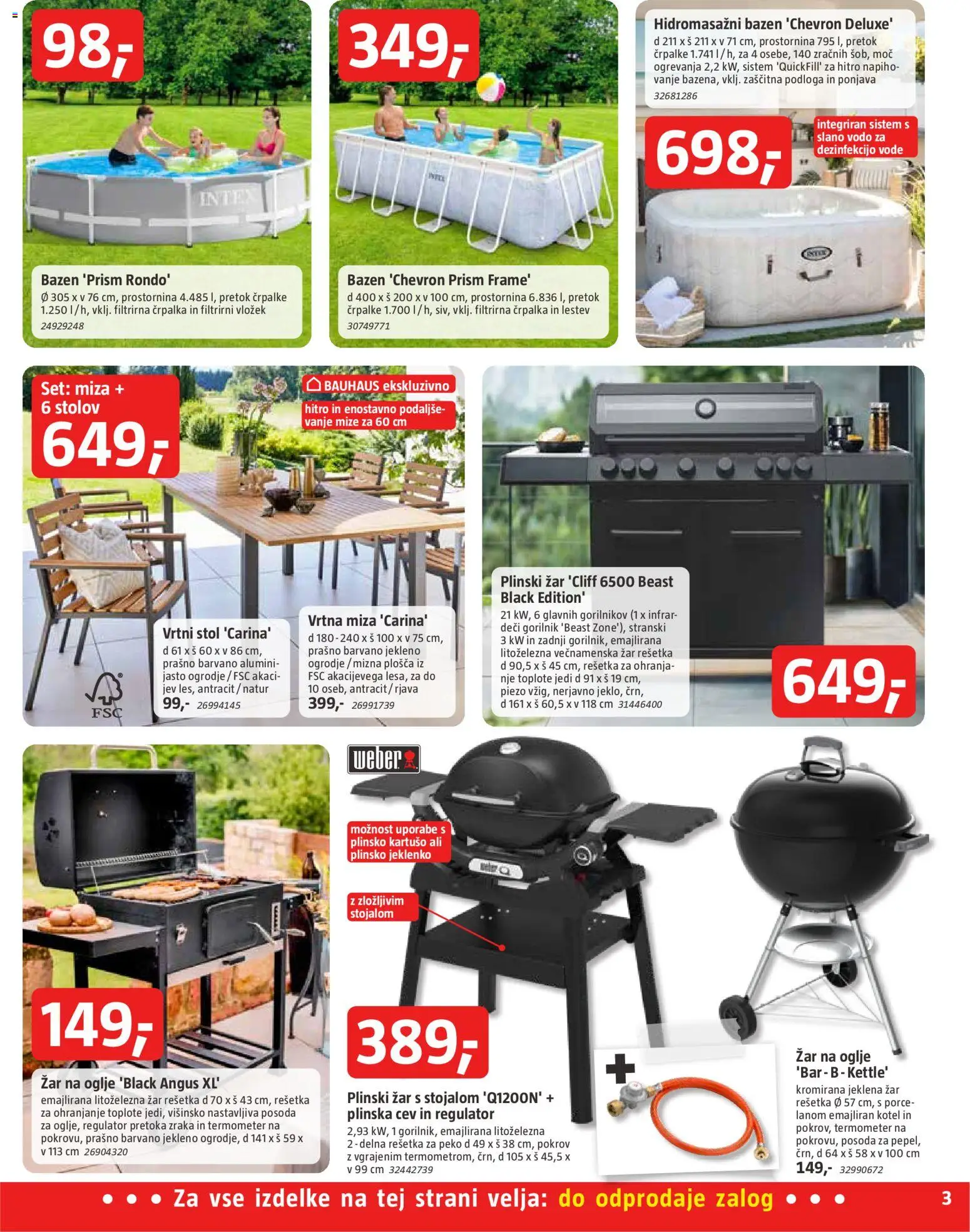 Novi Bauhaus katalog ponudbe – veljaven od 03.06.2026 | Stran: 3 | Izdelki: Plinski žar, Vrtni stol, Zar, Stol