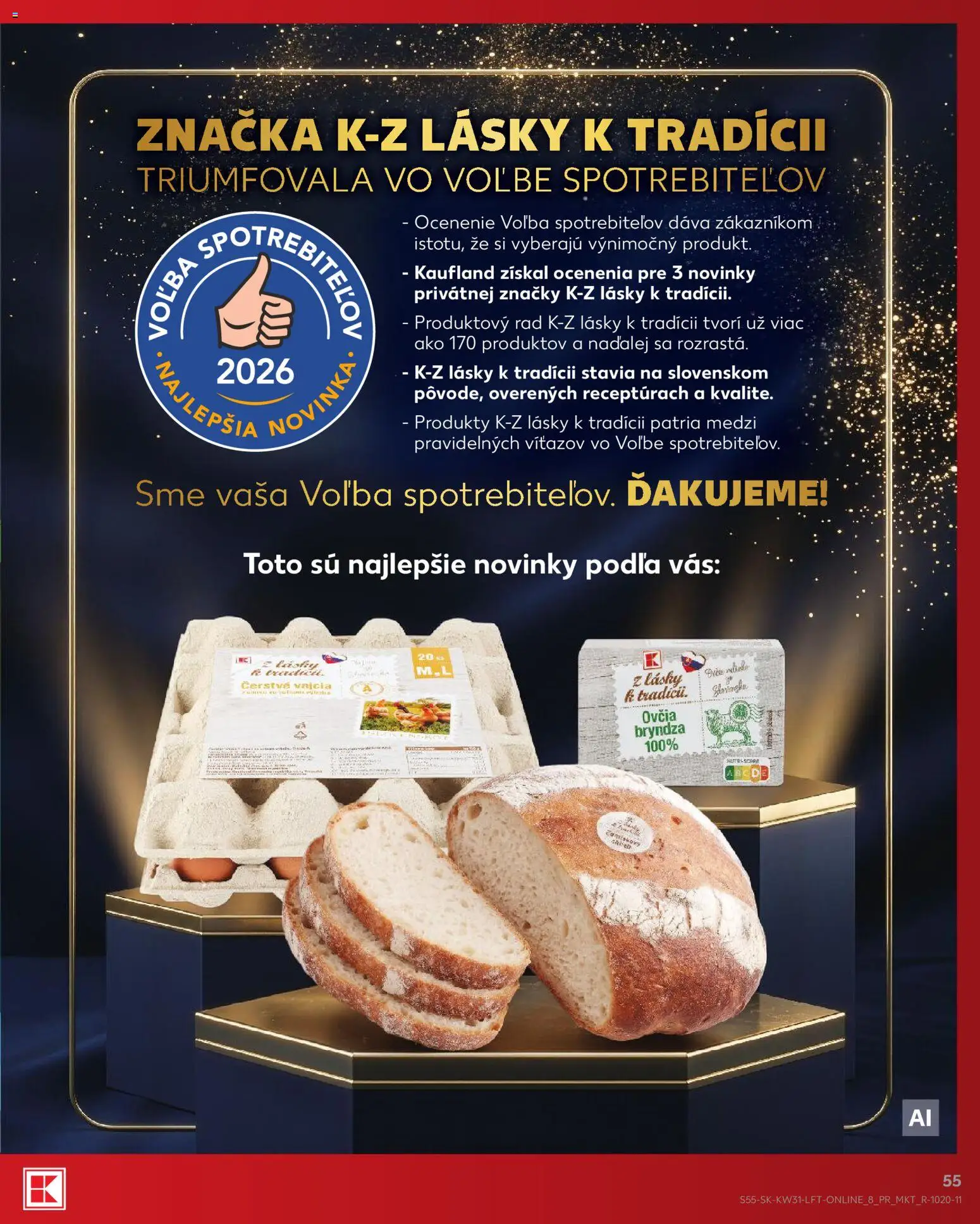 Nové Kaufland akcie – leták je platný od 30.07.2026 | Strana: 55 | Produkty: Bryndza