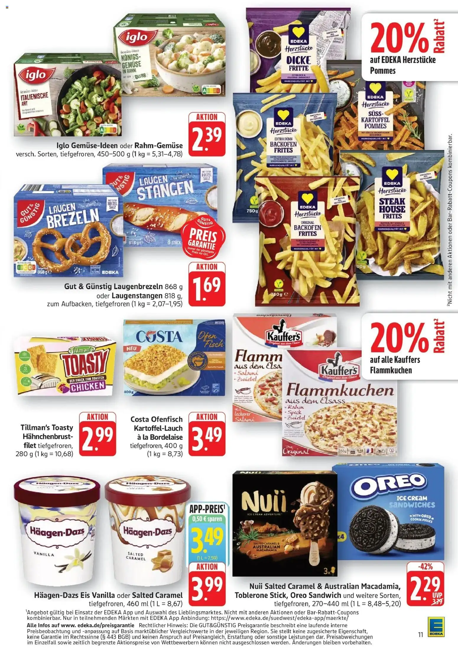 Edeka Prospekt Eislingen (ab 21.09.2026) » Angebote Online | Seite: 11 | Produkte: Iglo, Fisch, Backofen, Salami