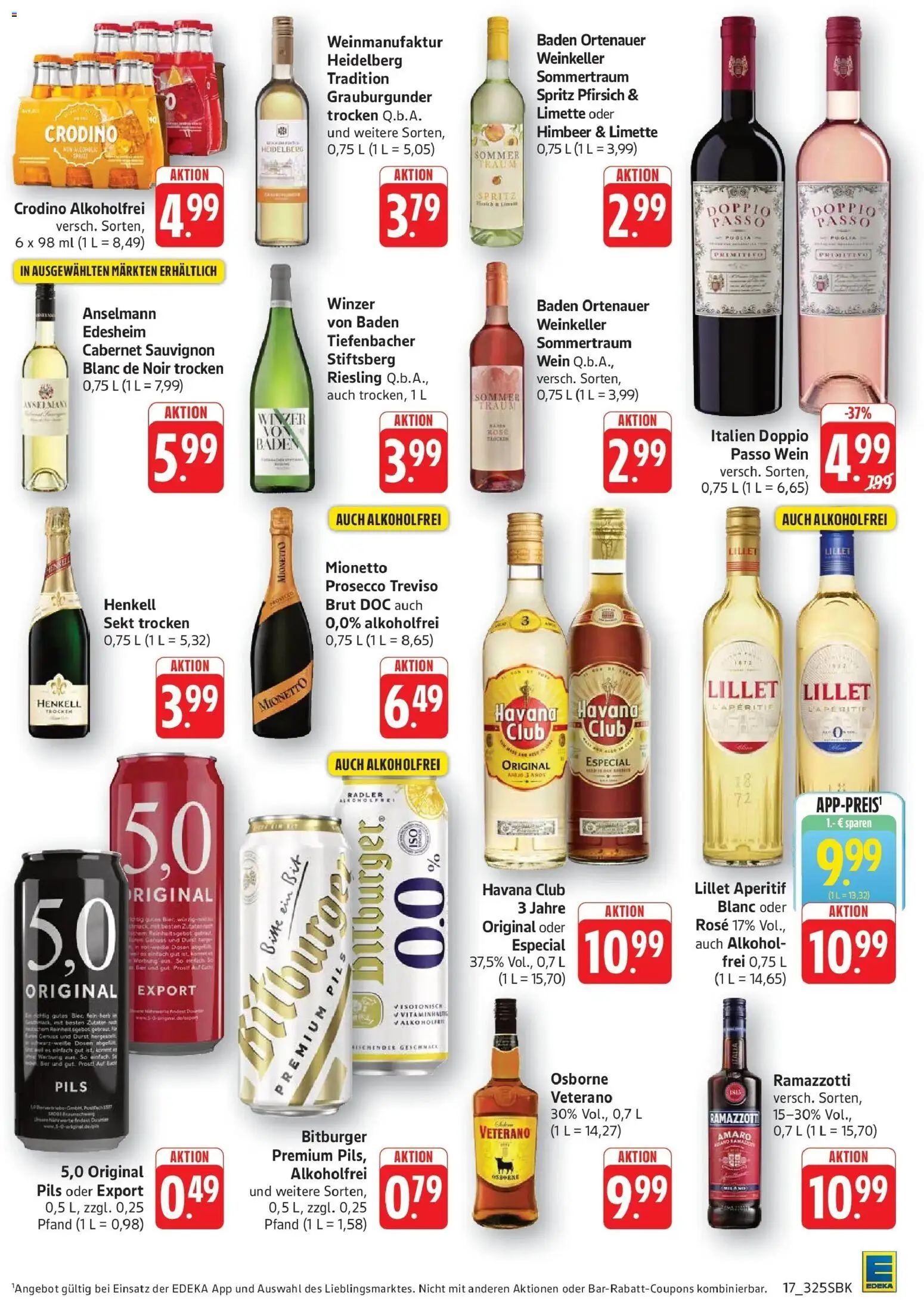 Edeka Prospekt Bruchsal (ab 17.08.2026) » Angebote Online | Seite: 17 | Produkte: Osborne, Prosecco, Limette, Wein
