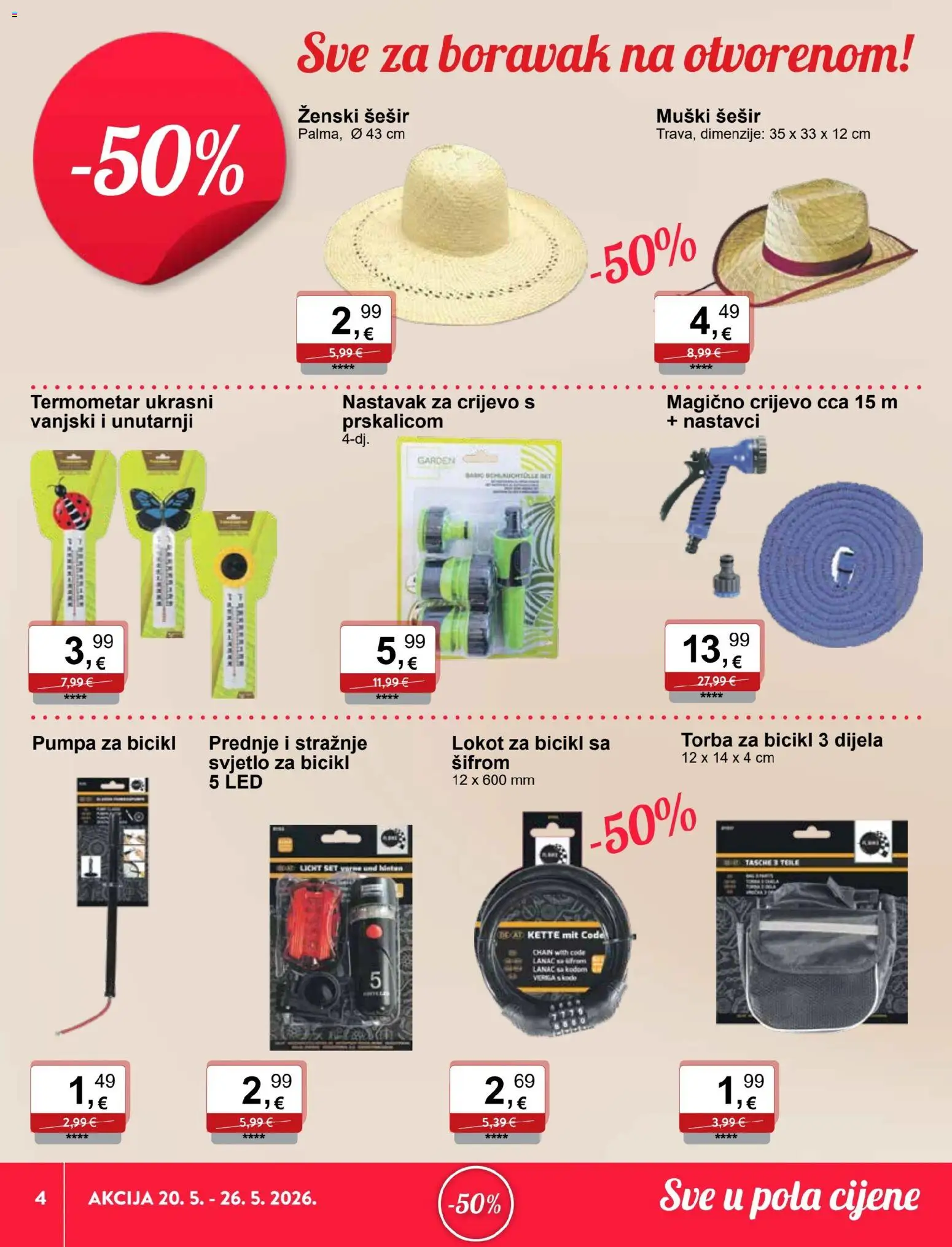 KTC katalog | vrijedi od 20.05.2026 | Stranica: 4 | Proizvodi: Termometar, Bicikl, Šešir, Torba