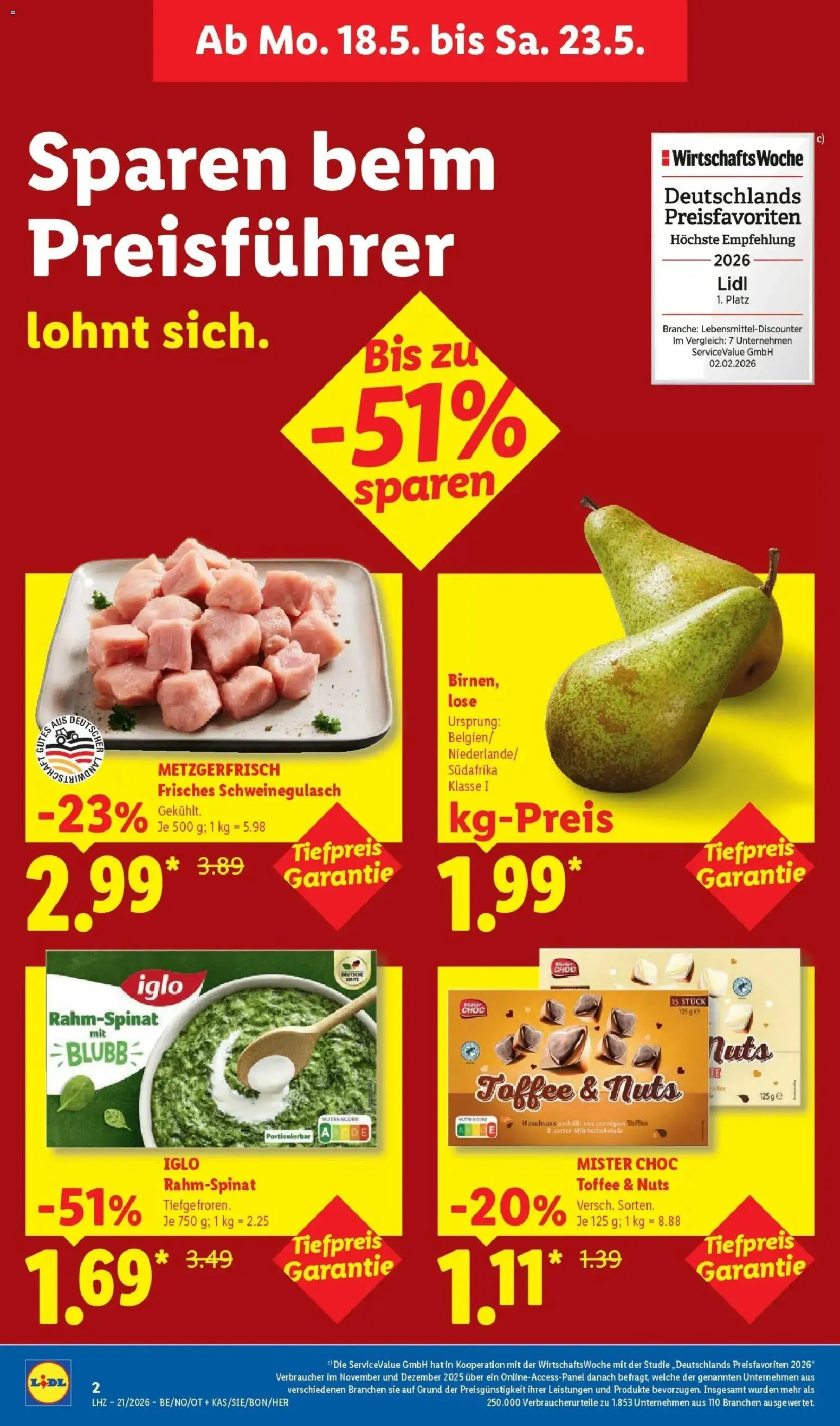 Lidl Prospekt Höxter – gültig ab 17.05.2026 | Seite: 6 | Produkte: Schweinegulasch, Iglo