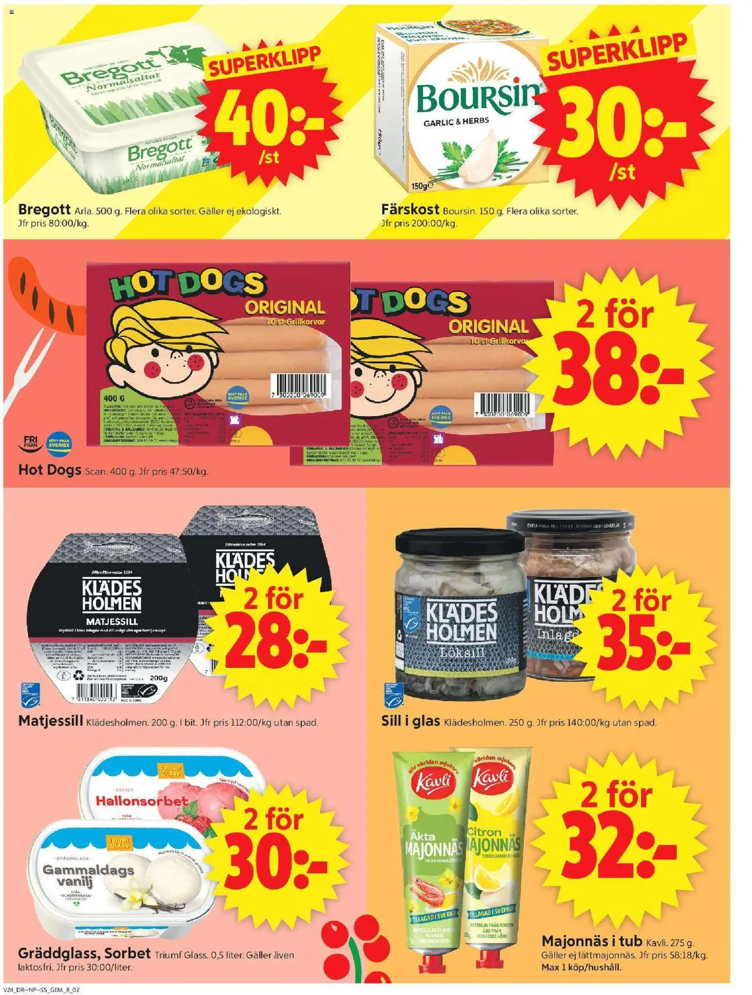 ICA Supermarket reklamblad aktuell från 08.06.2026 | Sida: 2 | Produkter: Gem, Löksill, Galler, Bregott