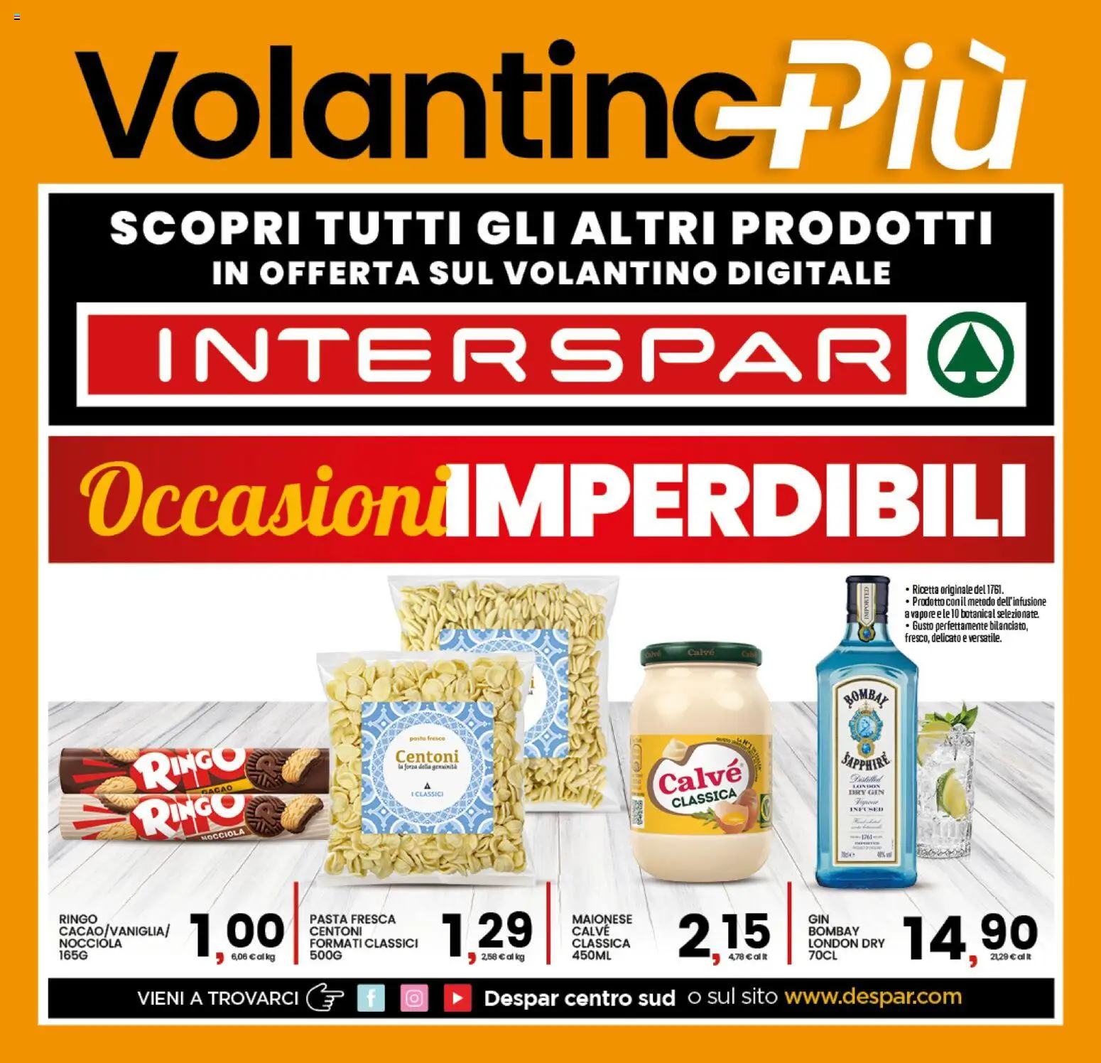 Volantino Interspar del 18.05.2026 | Pagina: 21 | Prodotti: Gin, Maionese, Pasta
