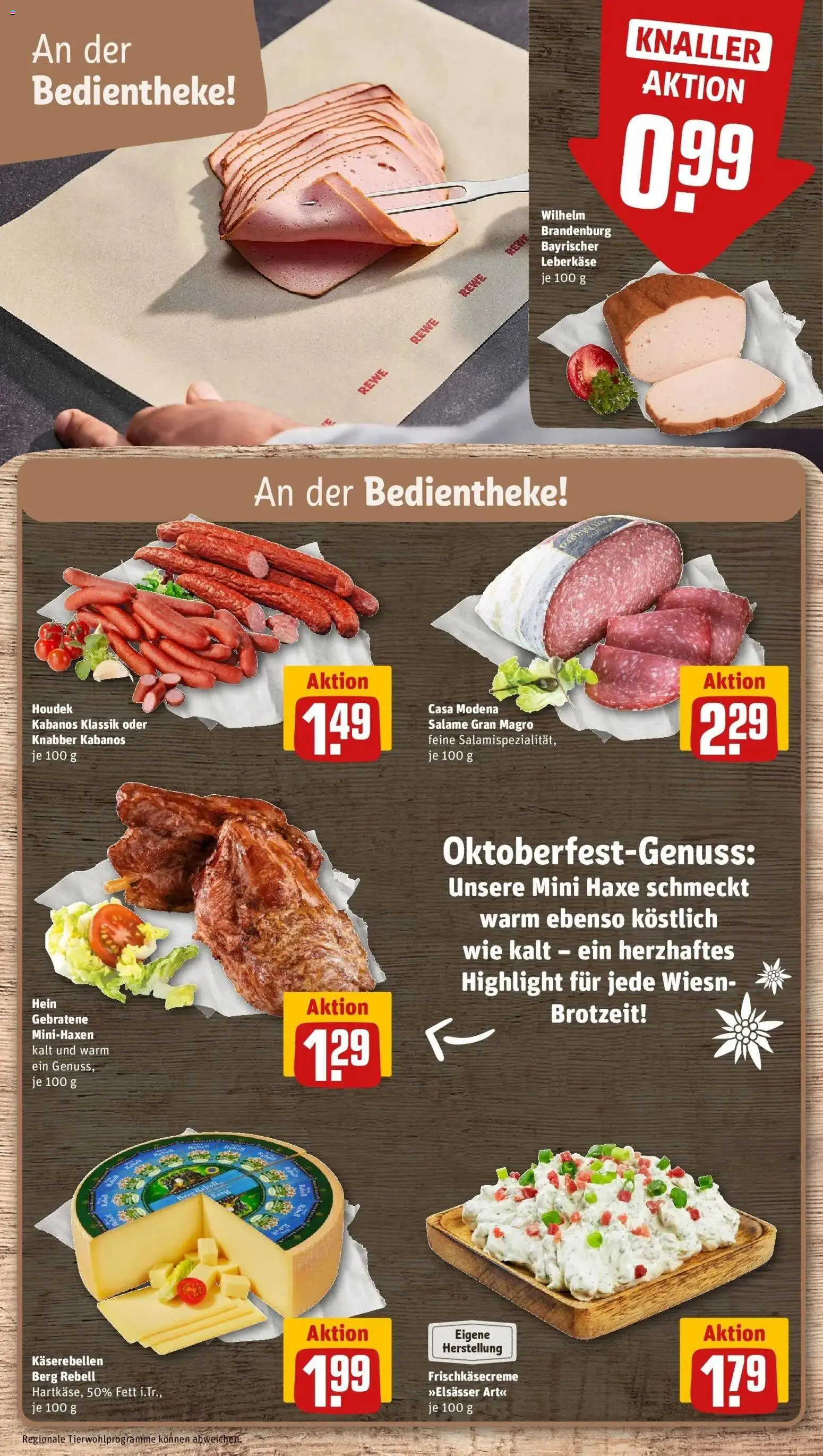 REWE Prospekt ab 21.09.2026 zum Blättern » Angebote | Seite: 17 | Produkte: Leberkase