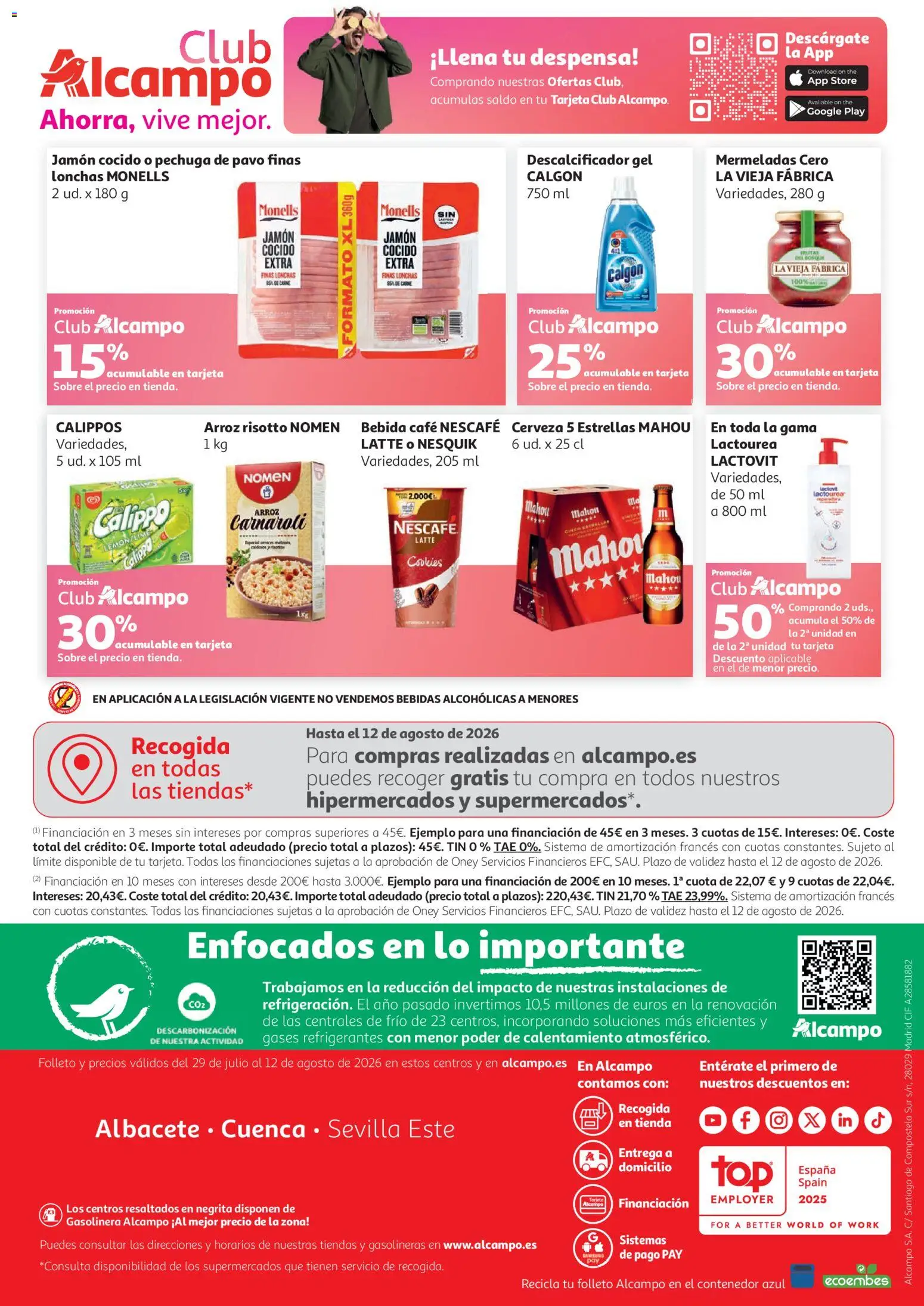 Alcampo HP Nacional no Litoral │ válido desde el 29/07/2026 | Página: 16 | Productos: Café, Jamón, Cerveza, Arroz
