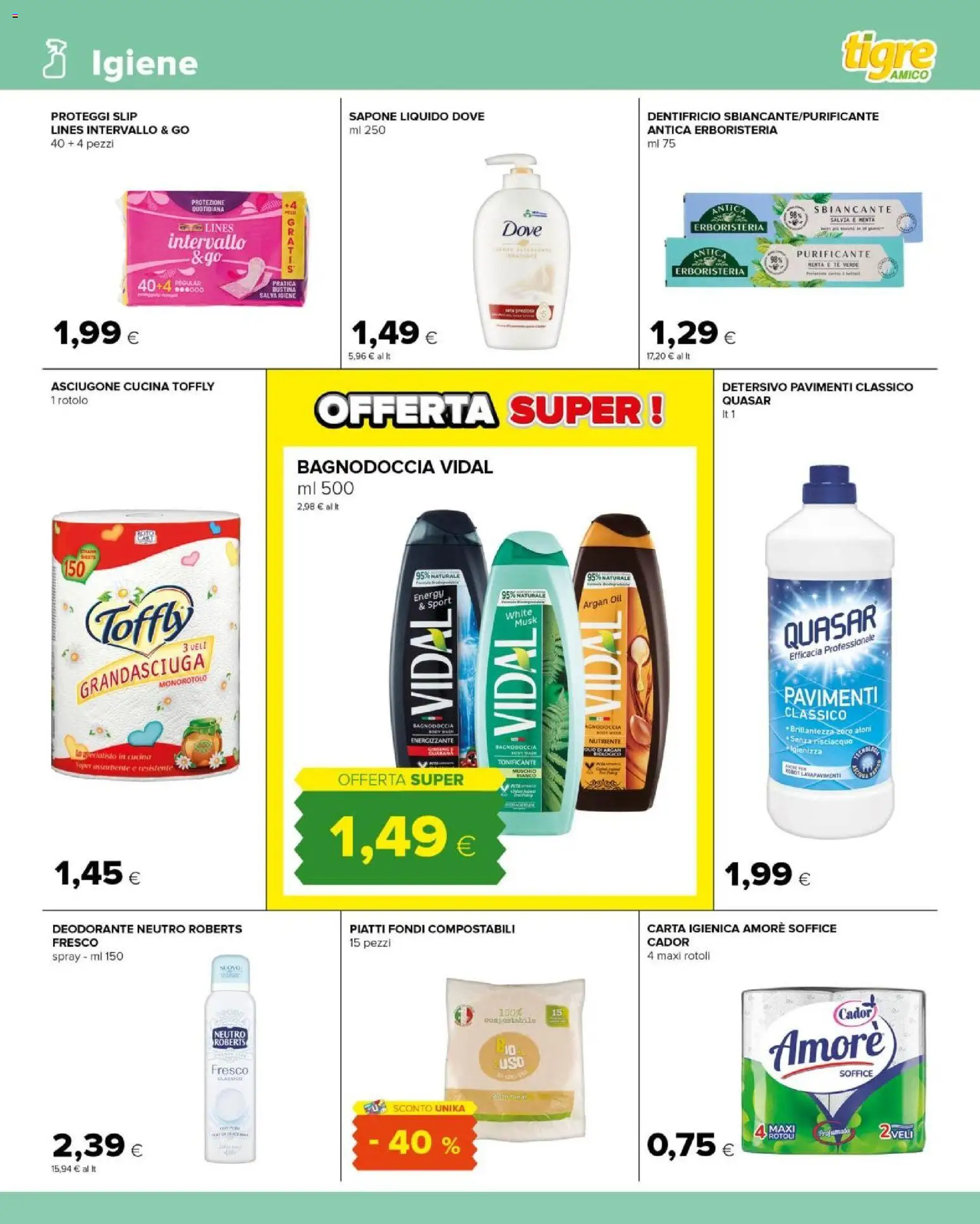 Volantino Tigre del 30/09/2026 | Pagina: 11 | Prodotti: Deodorante, Dentifricio, Tè, Piatti