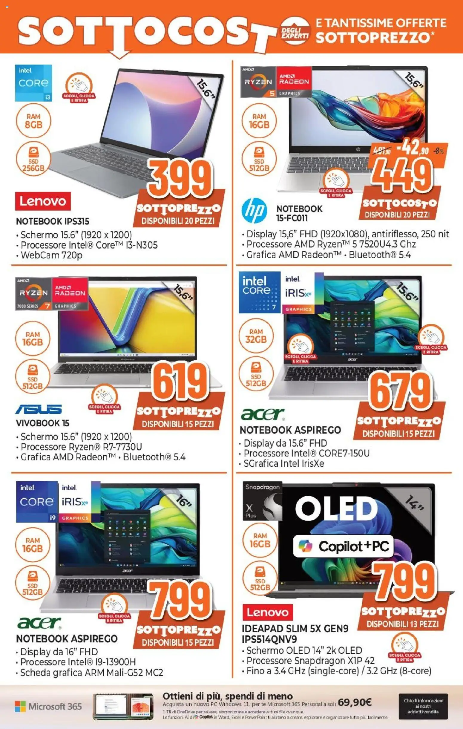 Volantino Expert del 07.05.2026 | Pagina: 7 | Prodotti: Schermo, Notebook, Tè, PC