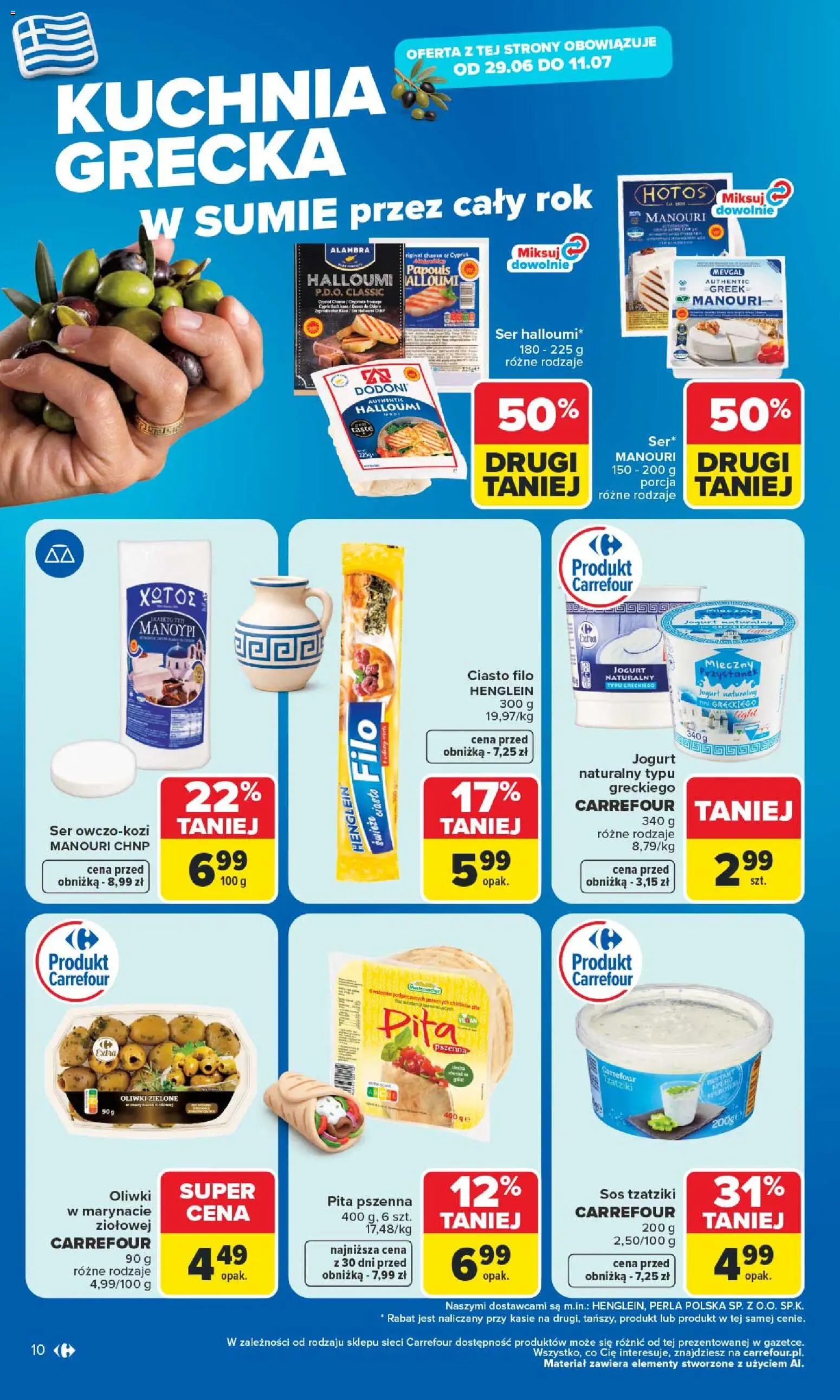 Carrefour gazetka od 29.06.2026 | Strona: 12 | Produkty: Halloumi, Ciasto filo, Jogurt, Pita