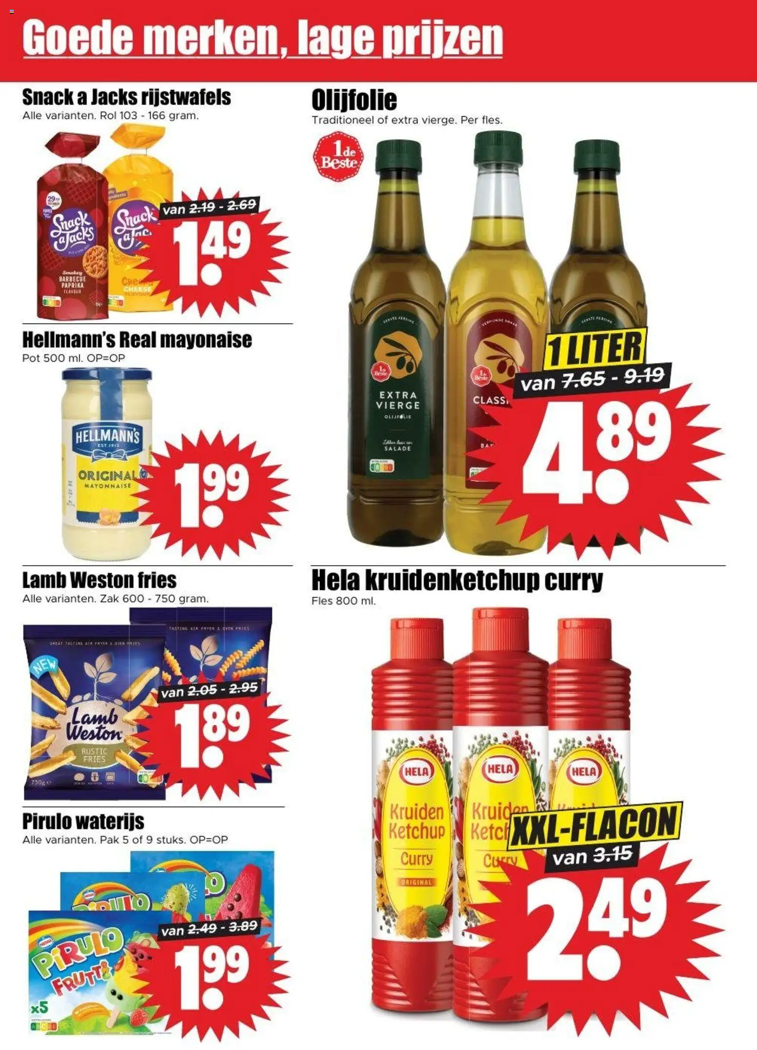 {H1} | Pagina: 16 | Producten: Ketchup, Salade, Zak, Rijstwafels