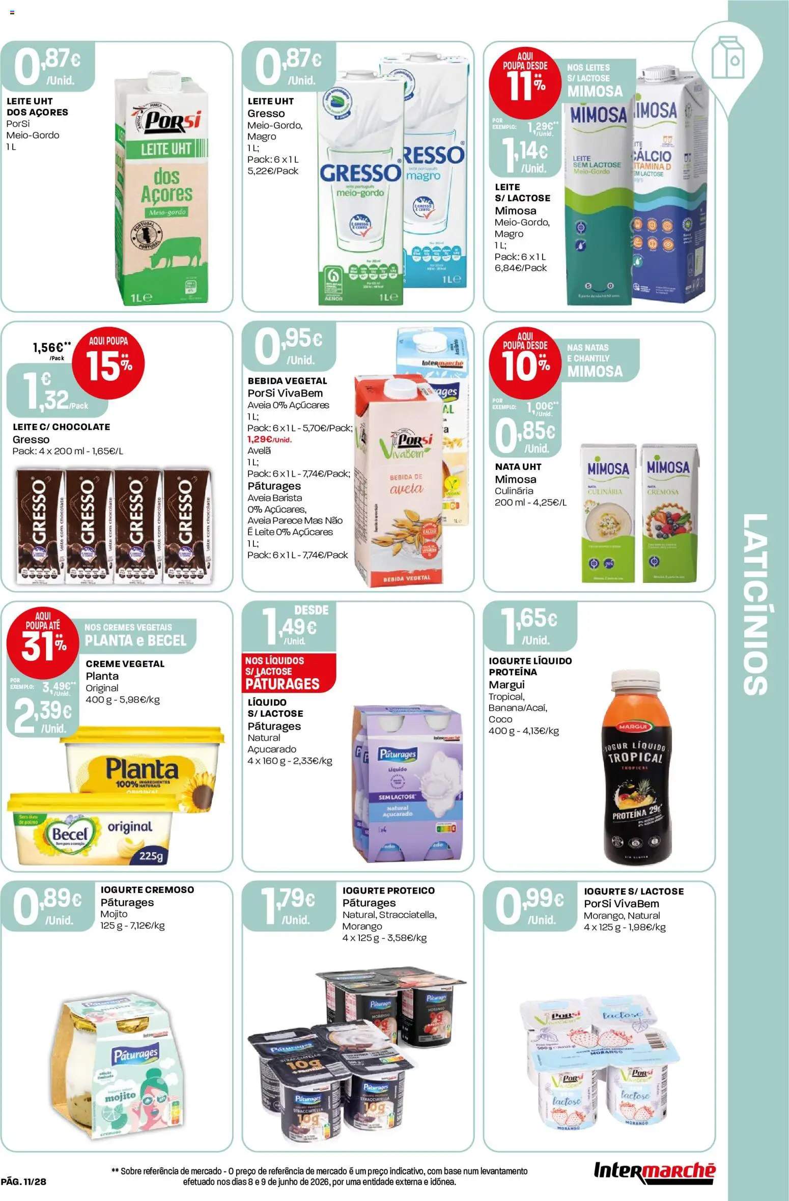 Intermarché Folheto Contact │ válido de 09/07/2026 | Página: 11 | Produtos: Cálcio, Chantily, Iogurte liquido, Bebida