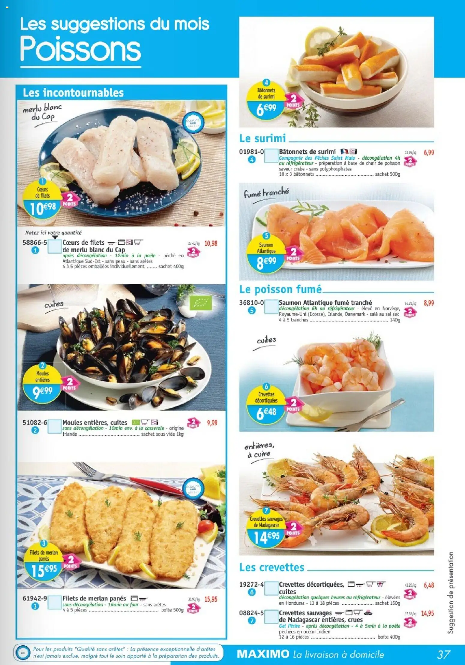 {H1} | Page: 37 | Produits: Base, Crevettes décortiquées, Poisson, Saumon