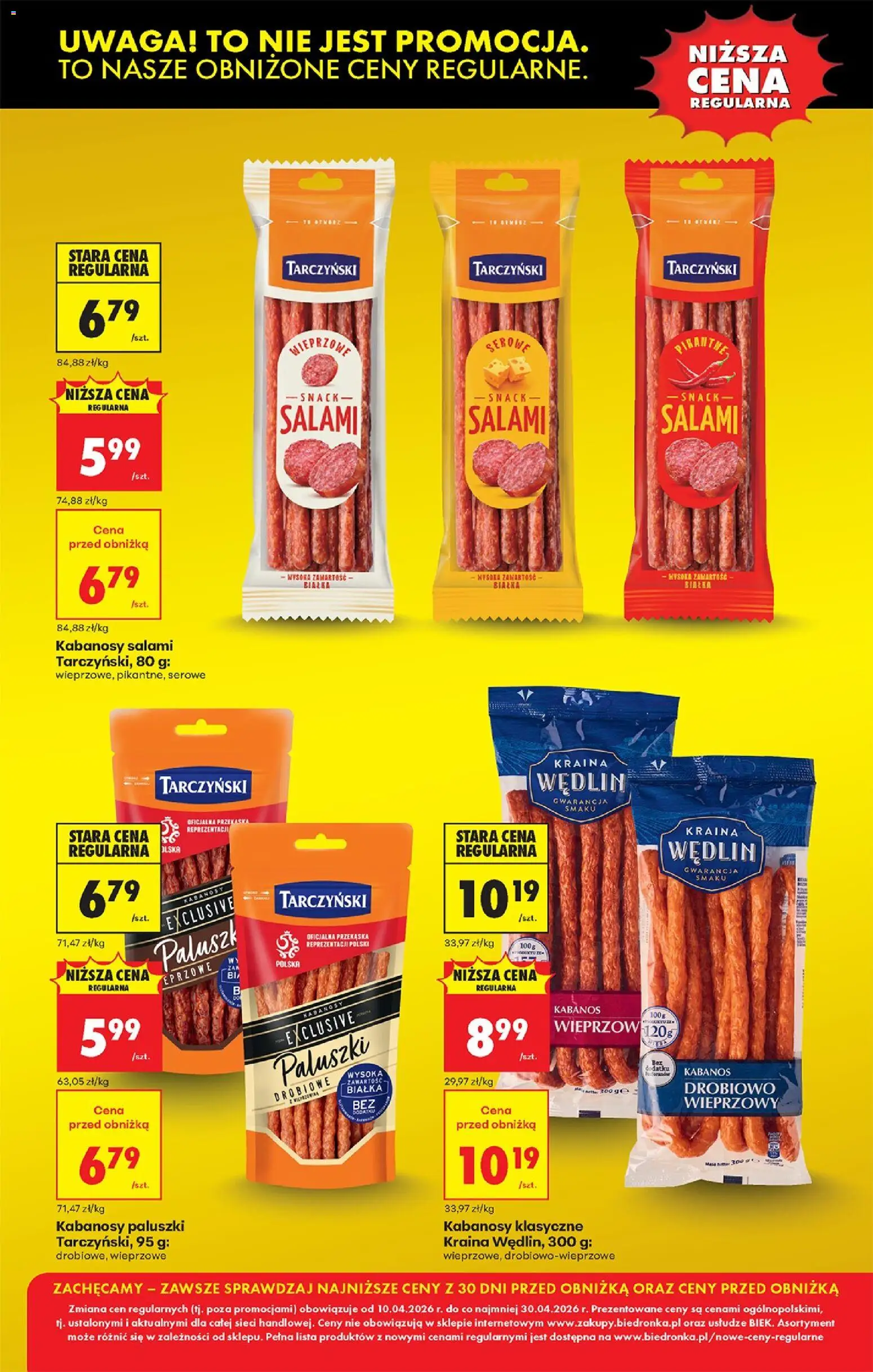 Biedronka gazetka od poniedziałku od 20.04.2026 | Strona: 11 | Produkty: Kabanosy, Paluszki, Salami