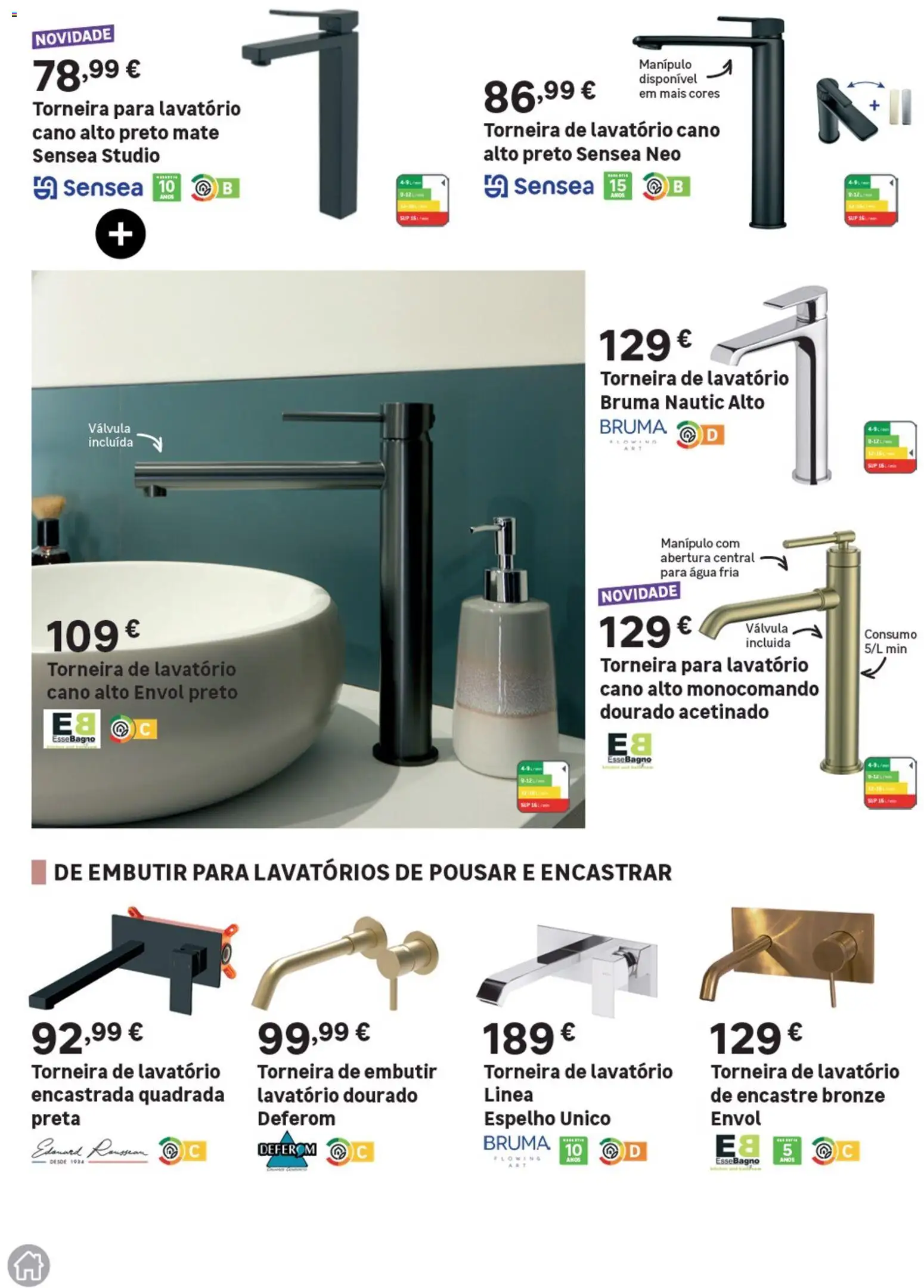 Leroy Merlin Catálogo Casas de Banho │ válido de 28.05.2026 | Página: 46 | Produtos: Agua, Torneira, Lavatório, Espelho