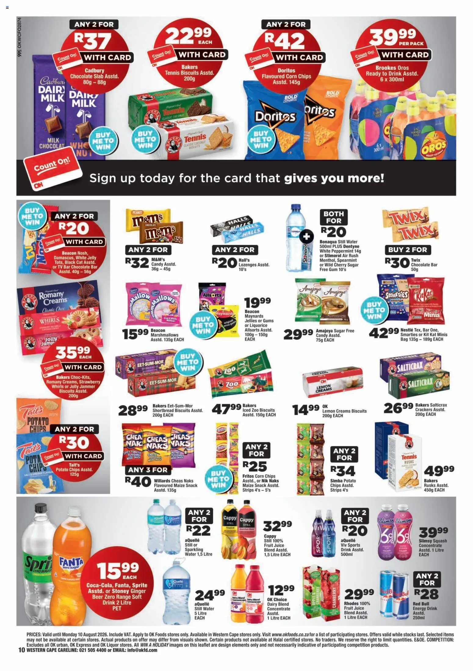 New OK Foods catalogue – valid from 24/07/2026 | Page: 10 | Products: Corn, Squash, Juice, Sugar