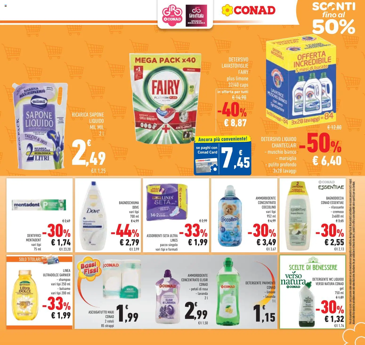 Volantino Conad del 20.05.2026 | Pagina: 27 | Prodotti: Sapone, Bagnoschiuma, Ammorbidente, WC