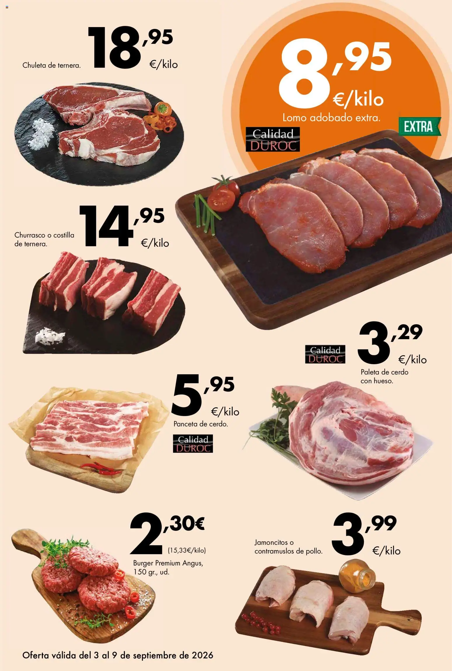 Lupa Supermercados folleto │ válido desde el 03/09/2026 | Página: 3 | Productos: Panceta, Lomo, Cerdo, Paleta de cerdo