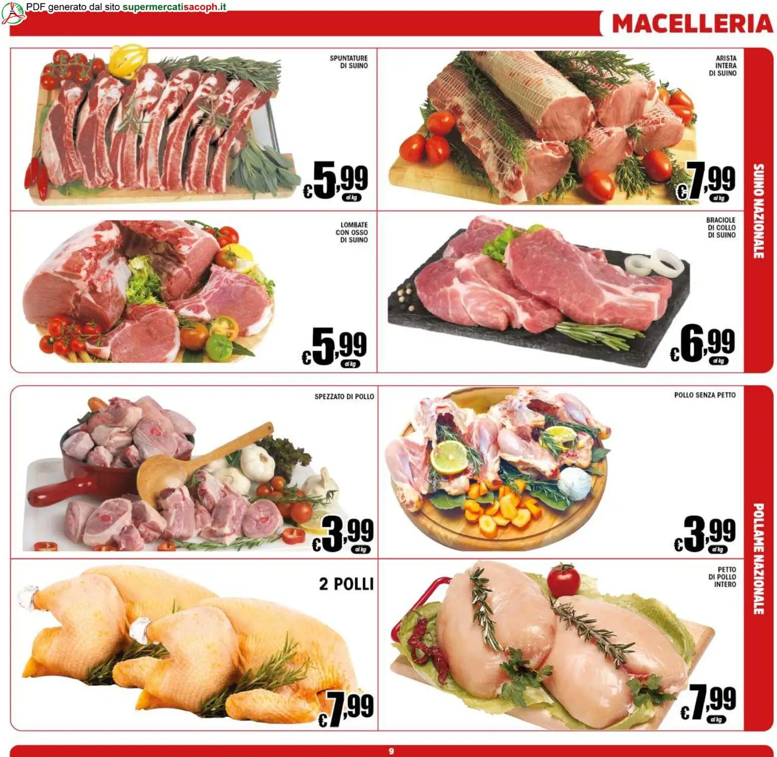 Volantino Sacoph del 02/09/2026 | Pagina: 9 | Prodotti: Pollame, Pollo, Suino, Collo
