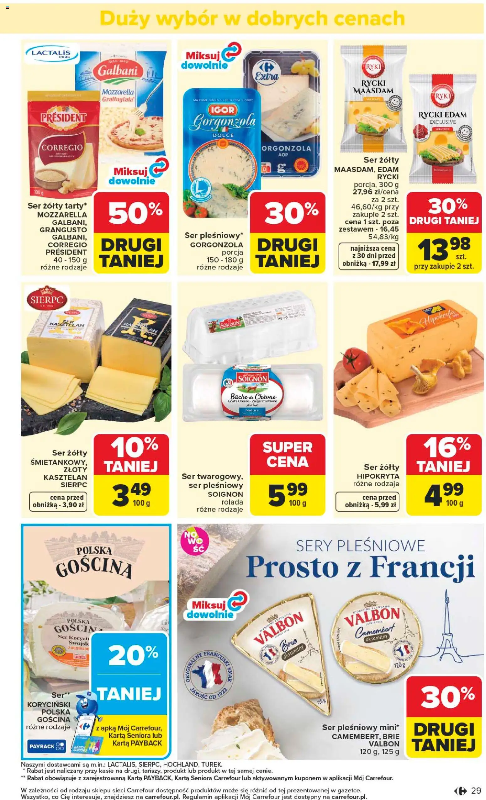 Carrefour gazetka od 04.05.2026 | Strona: 31 | Produkty: Camembert, Mozzarella, Gorgonzola, Sery pleśniowe
