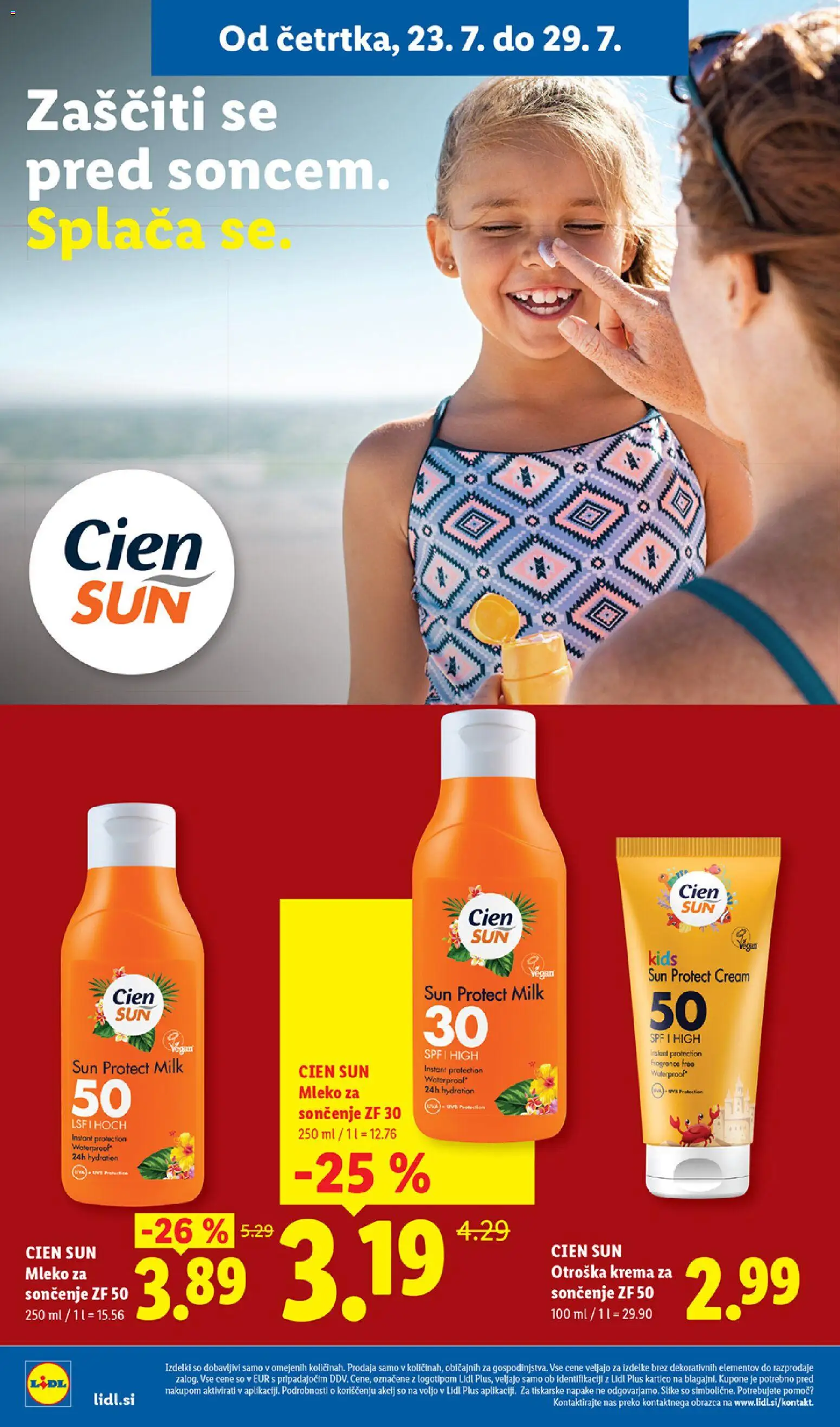 Novi Lidl katalog ponudbe – veljaven od 23.07.2026 | Stran: 30 | Izdelki: Krema, Mleko, Krema za soncenje