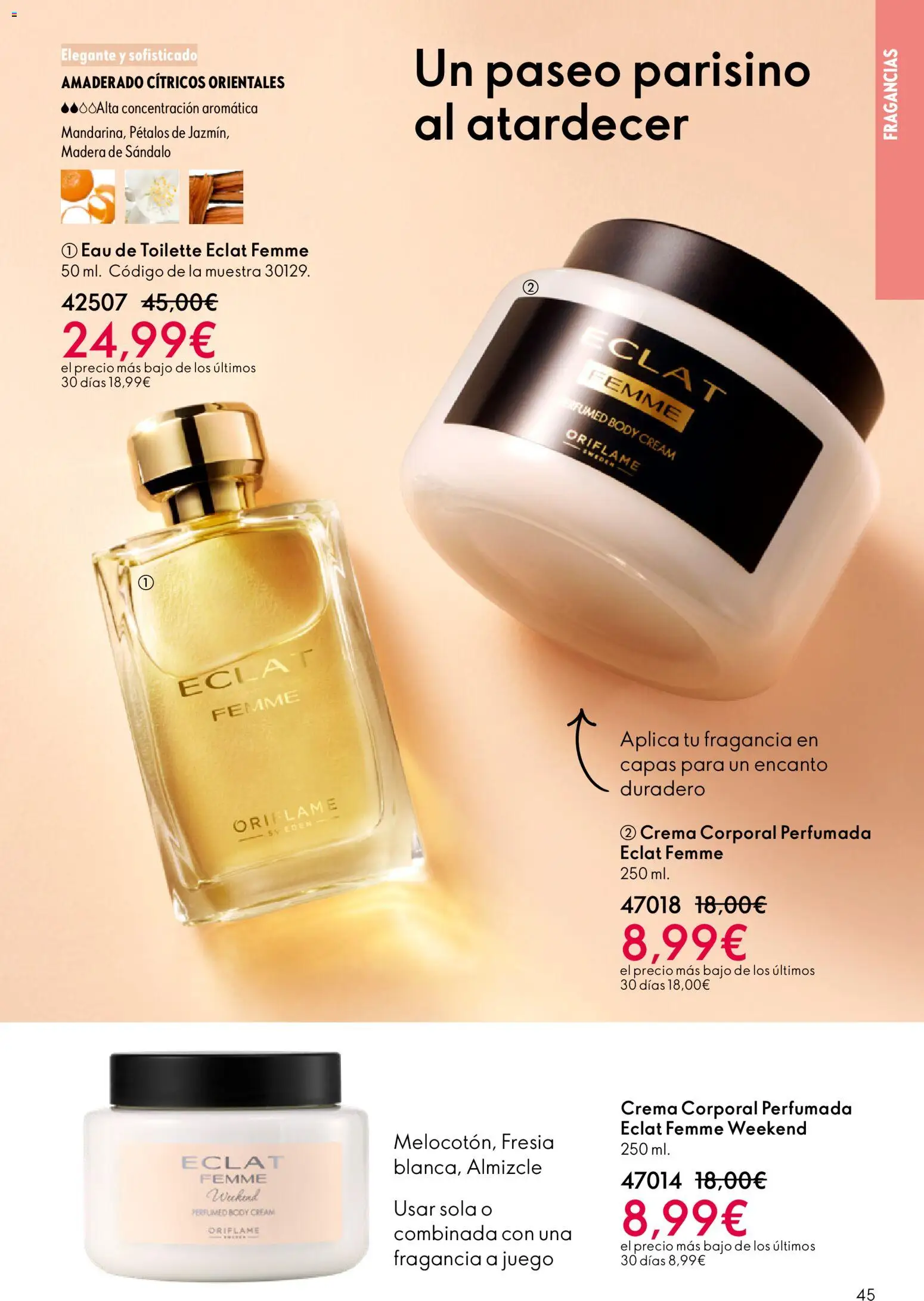 Oriflame - Catálogo Campaña 4 │ válido desde el 11.03.2026 | Página: 45 | Productos: Fragancia, Eau de toilette, Crema, Body
