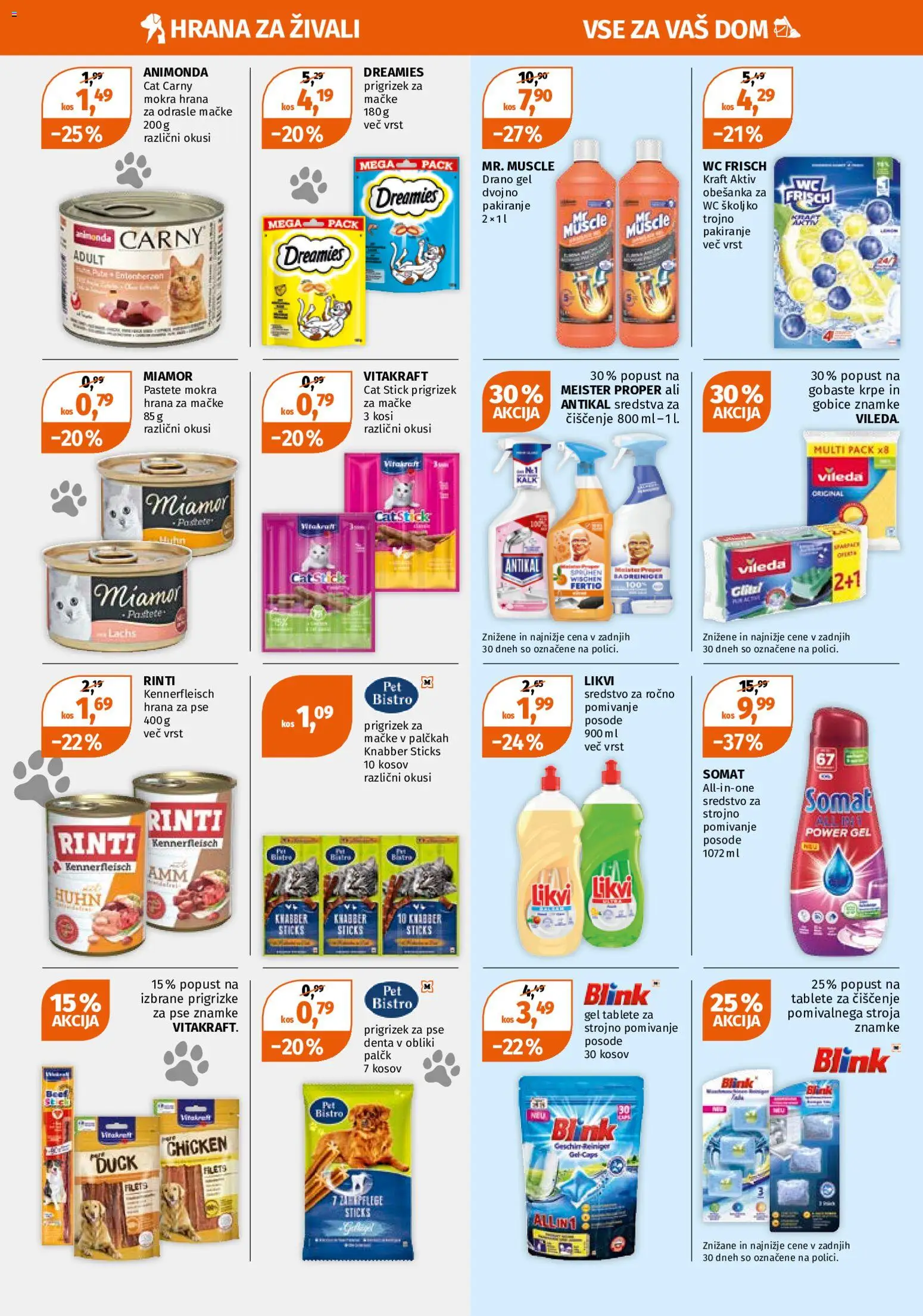 Novi Müller katalog ponudbe – veljaven od 31.08.2026 | Stran: 8 | Izdelki: Hrana za mačke, Hrana za pse, Kos, Gobice