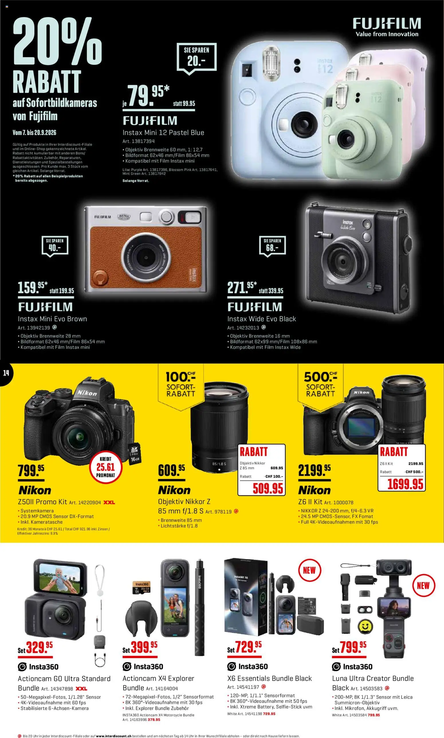 Interdiscount aktionen Angebote – gültig ab 07.09.2026 | Seite: 14 | Produkte: Systemkamera, Objektiv