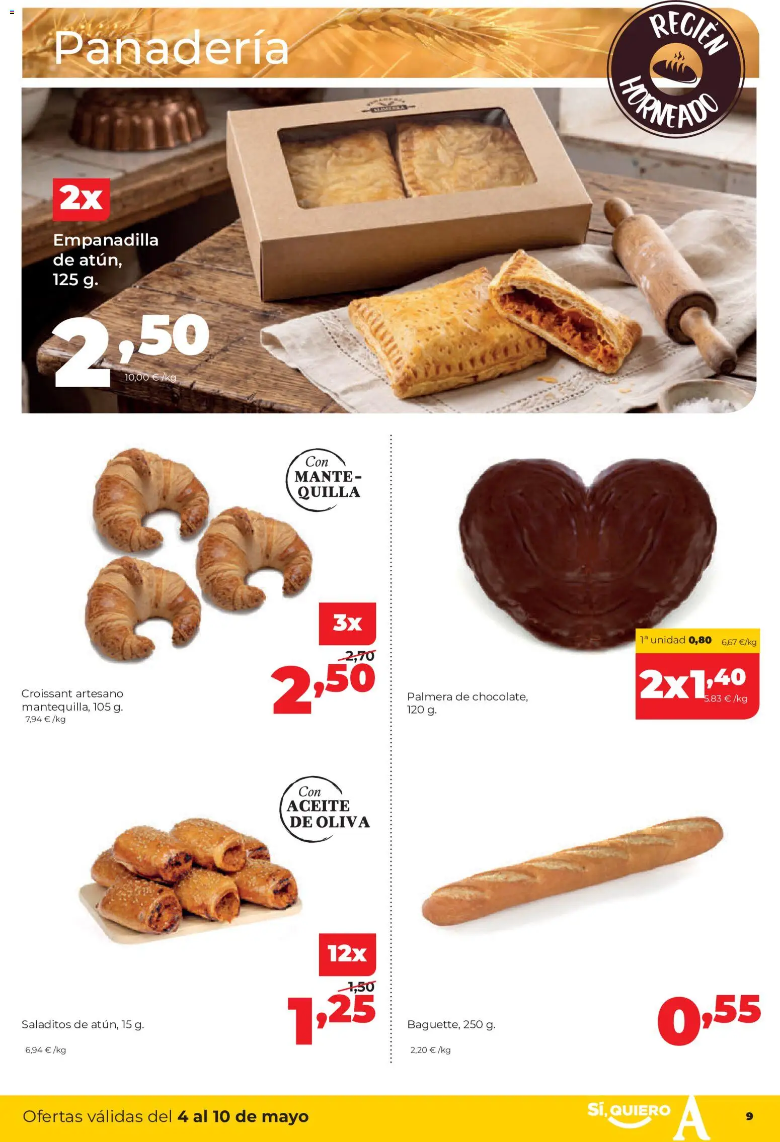 Alimerka folleto Asturias │ válido desde el 04.05.2026 | Página: 9 | Productos: Aceite, Croissant, Aceite de oliva, Panadería